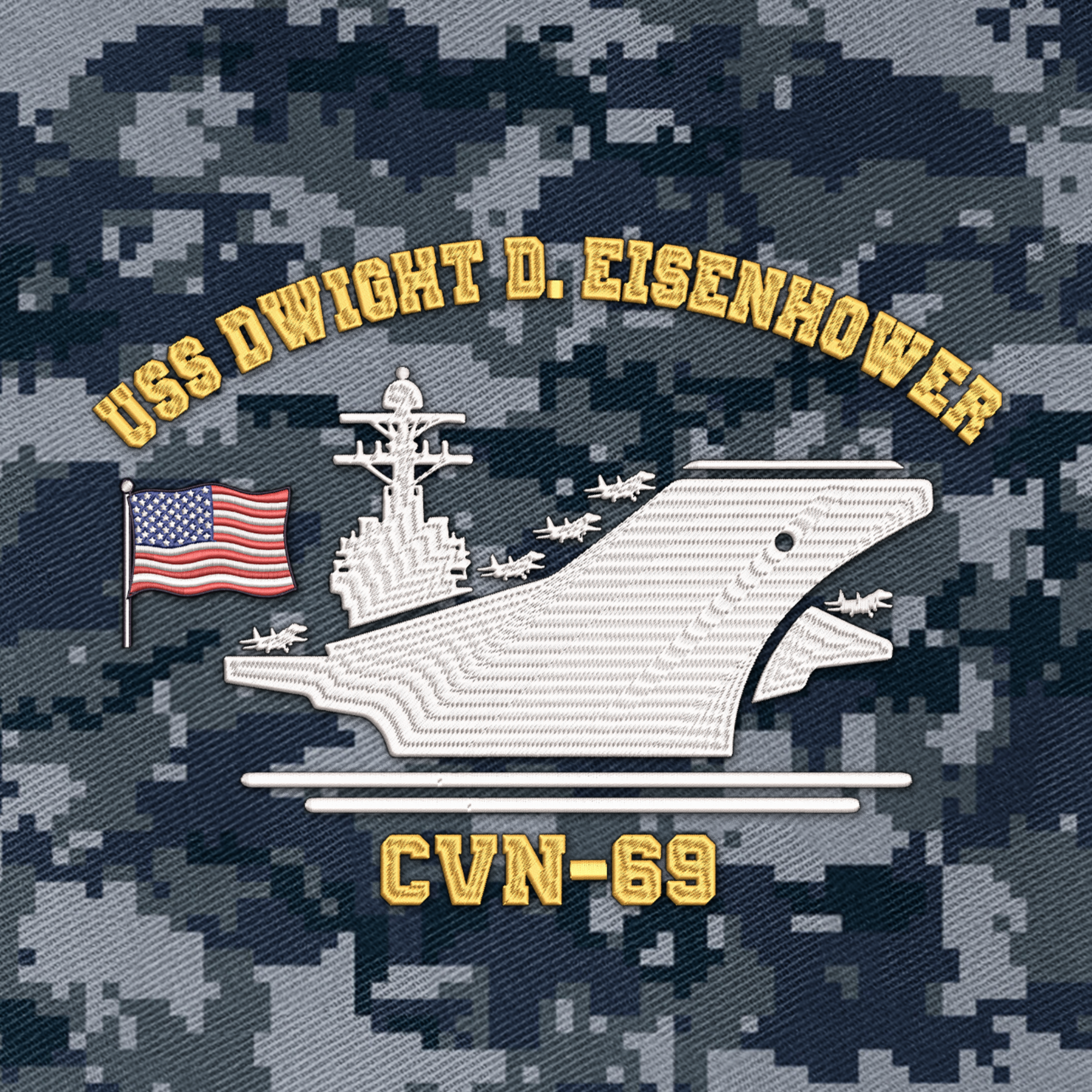Personalizable Ship Name Navy Veteran Embroidered & Printed Cap