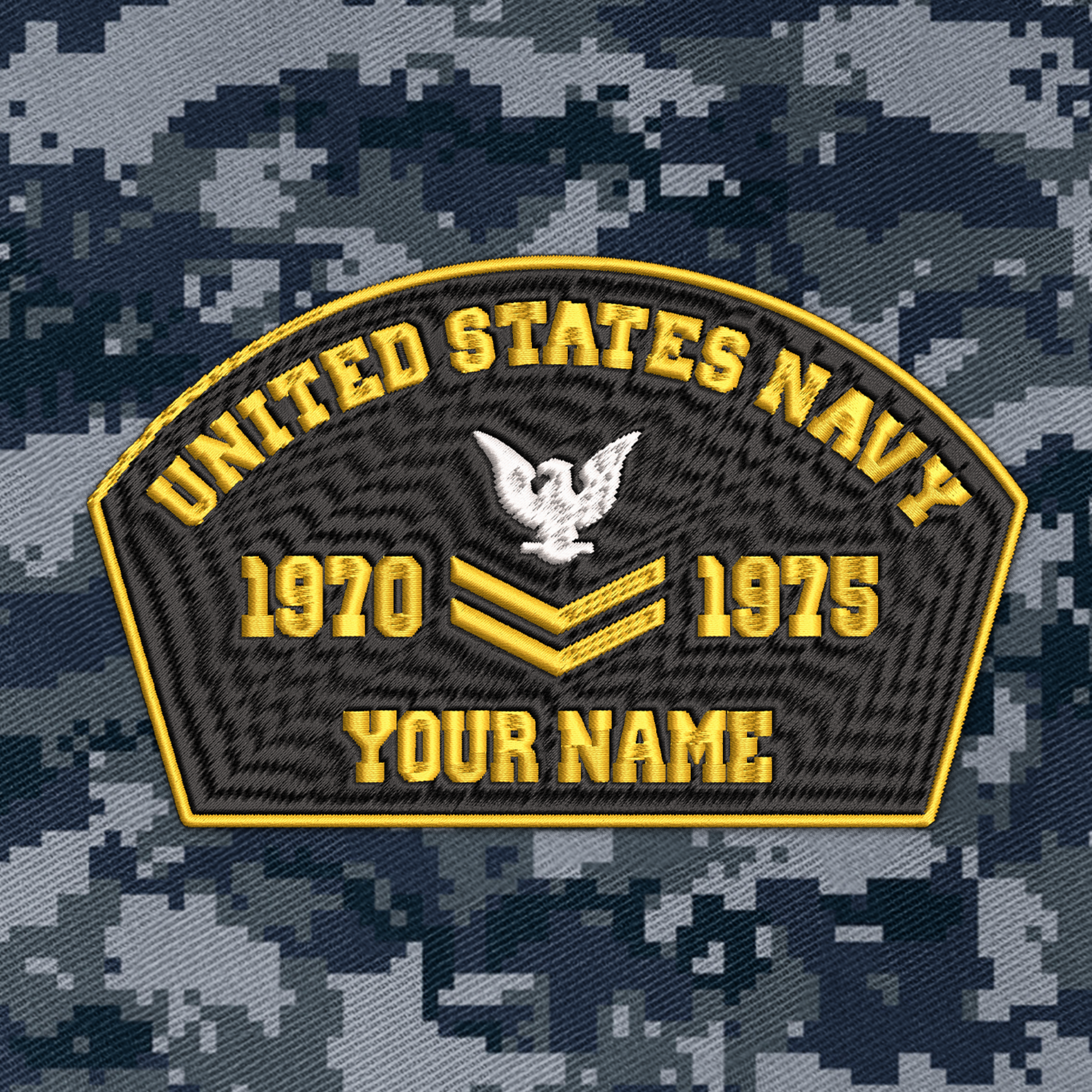 Personalizable Navy Veteran Embroidered & Printed Cap