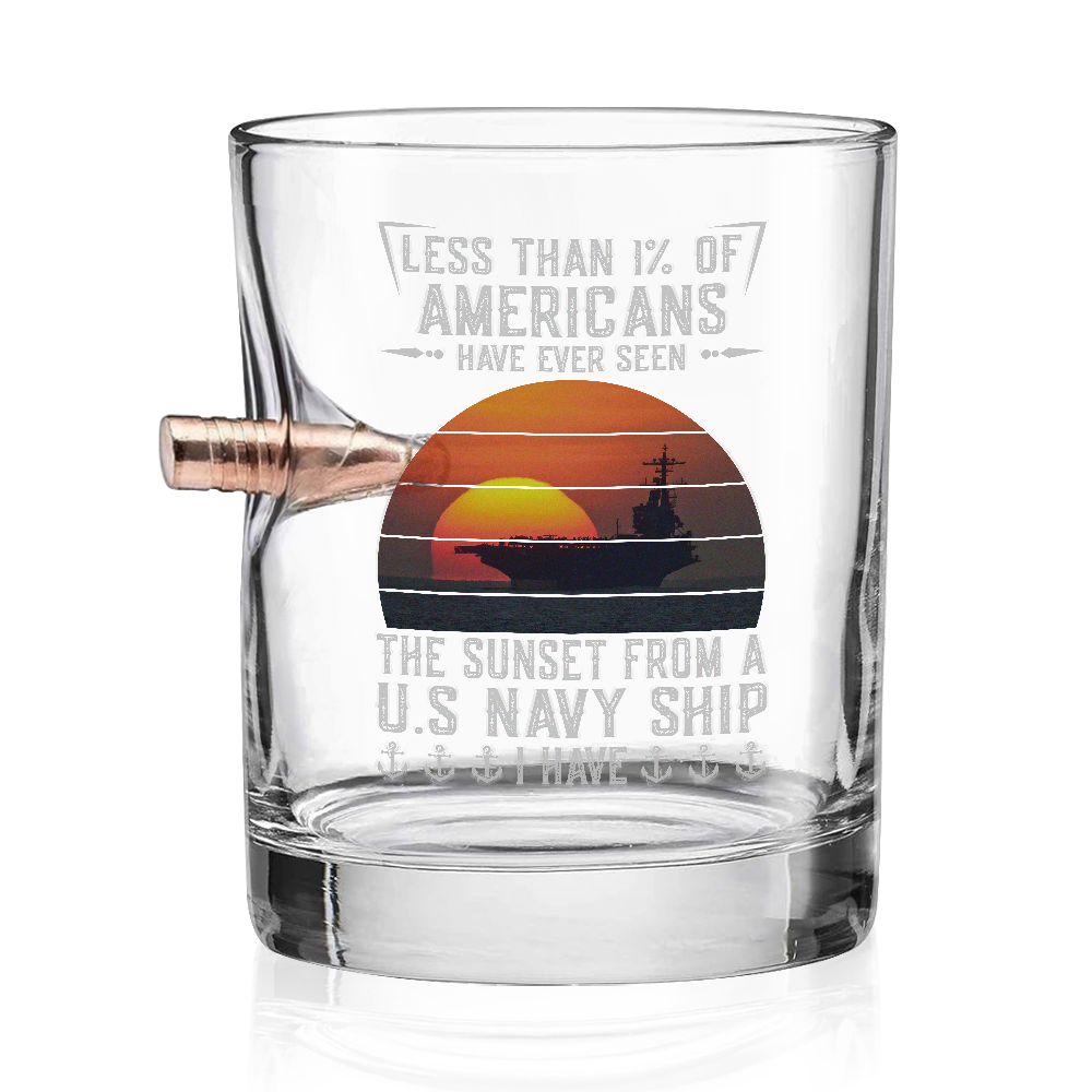Personalizable Less Than 1% Navy Ship Bullet Whiskey Glass