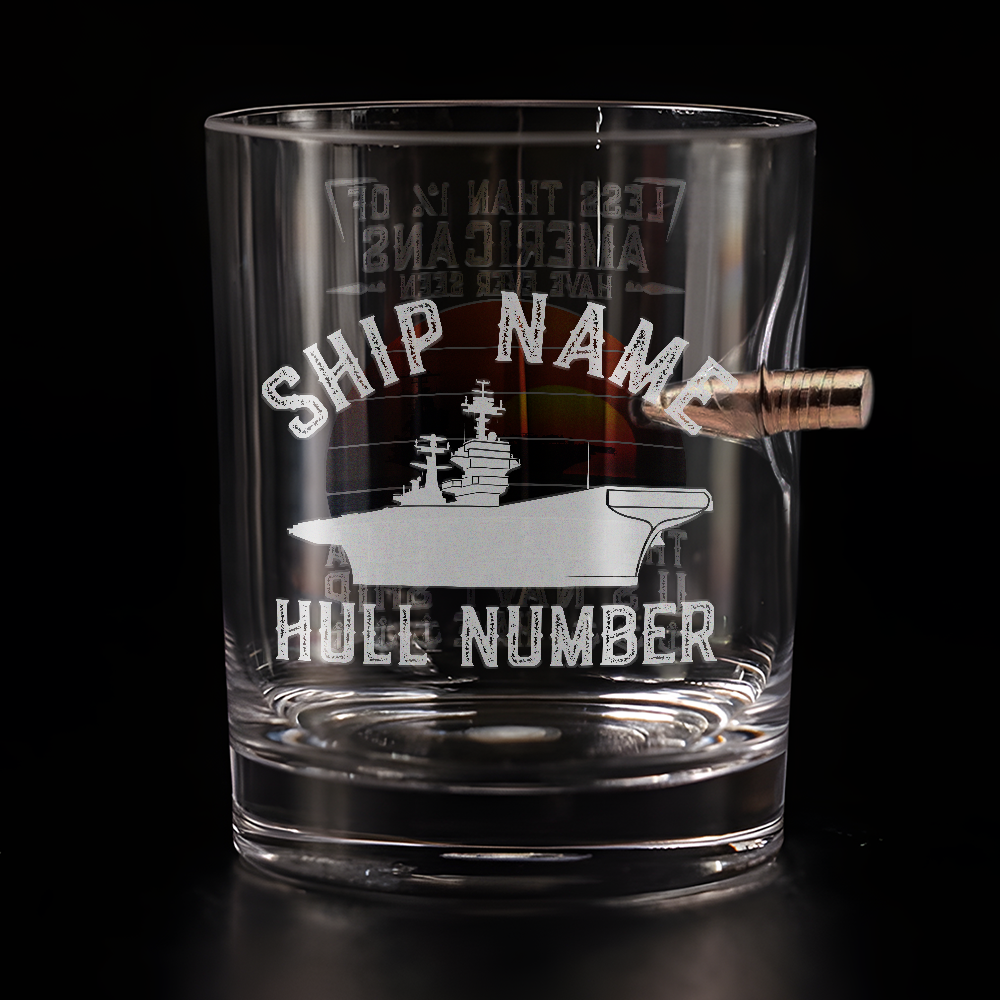 Personalizable Less Than 1% Navy Ship Bullet Whiskey Glass