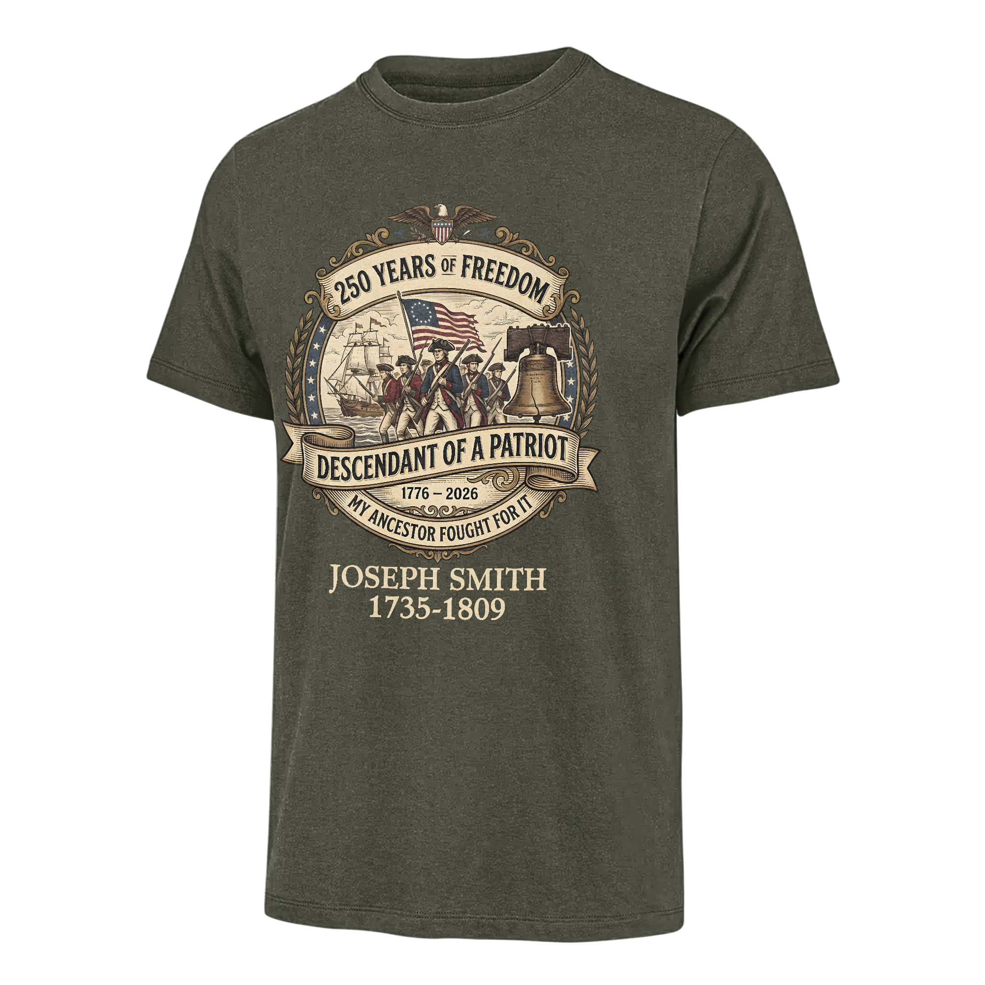 Personalizable America 250 Years Descendant Of A Patriot Classic T-shirt