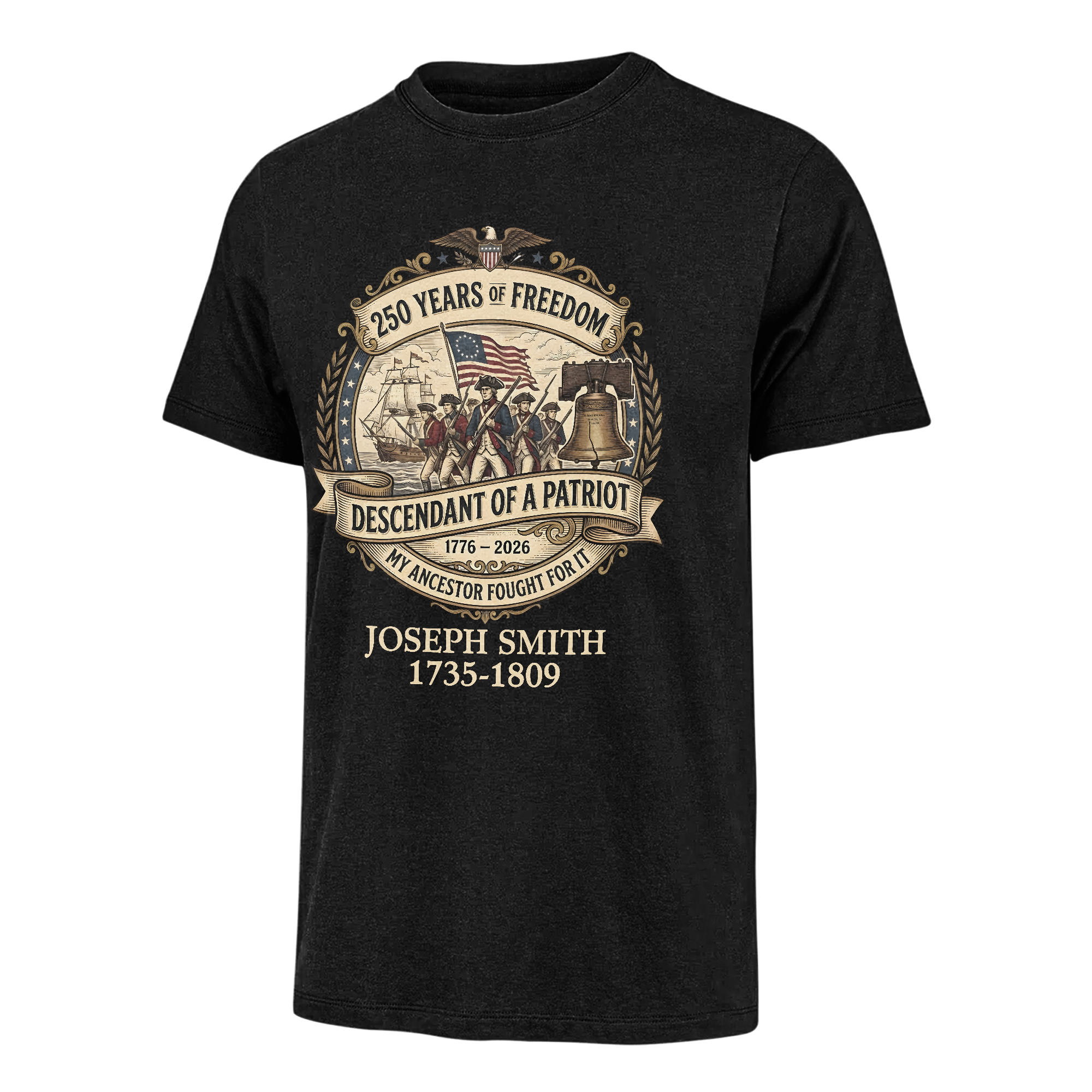 Personalizable America 250 Years Descendant Of A Patriot Classic T-shirt