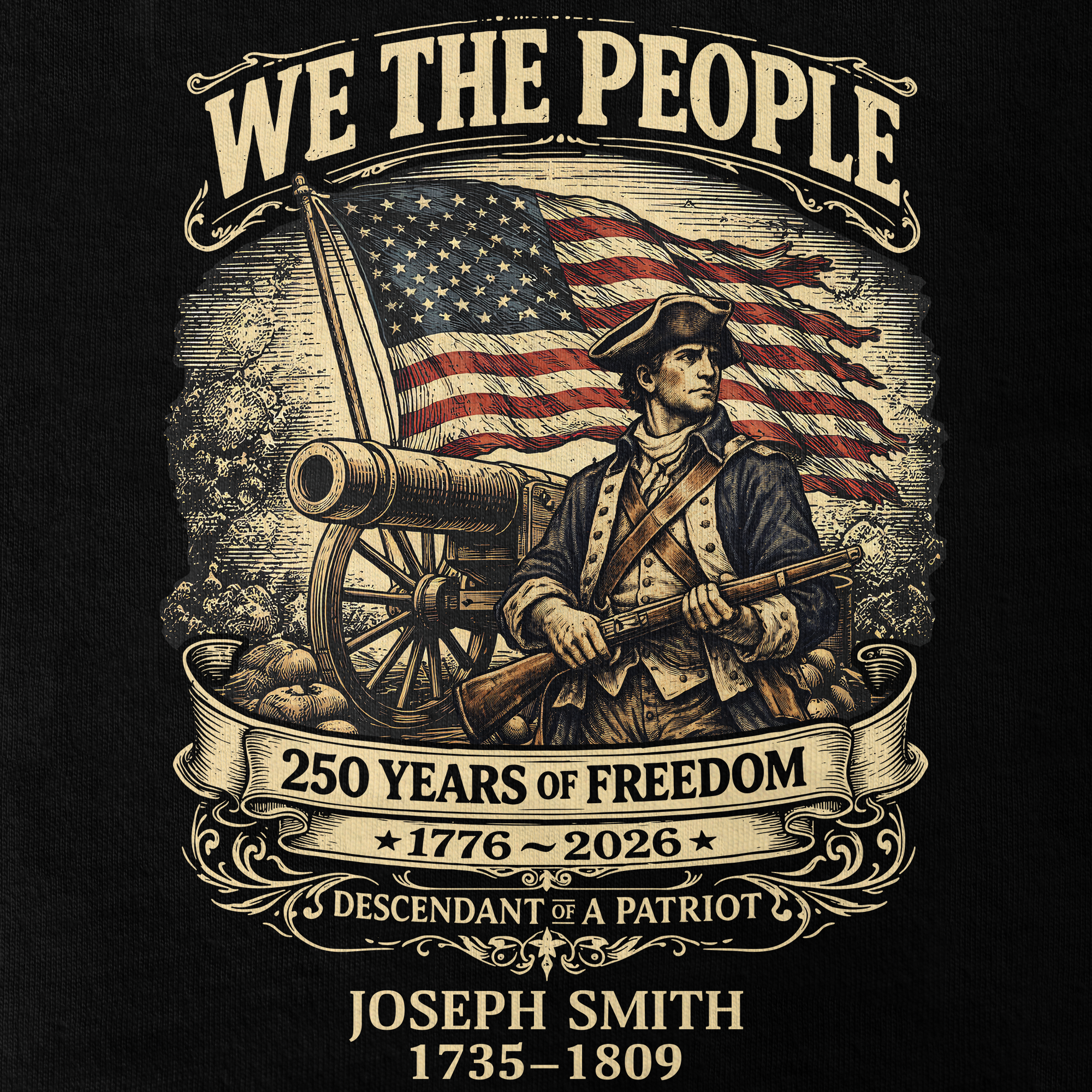 Personalizable America 250 Years Descendant Of A Patriot Classic T-shirt