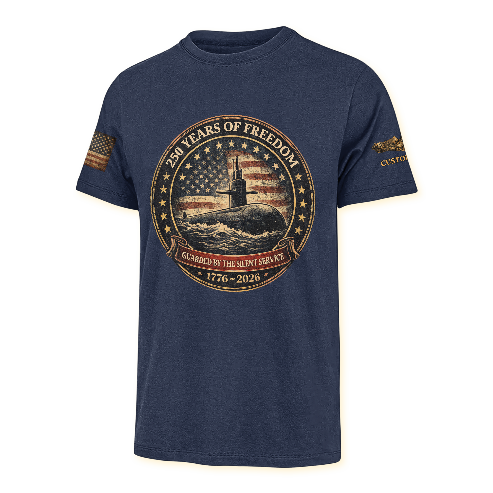 Personalizable Navy Submarine America 250 Years Classic T-shirt