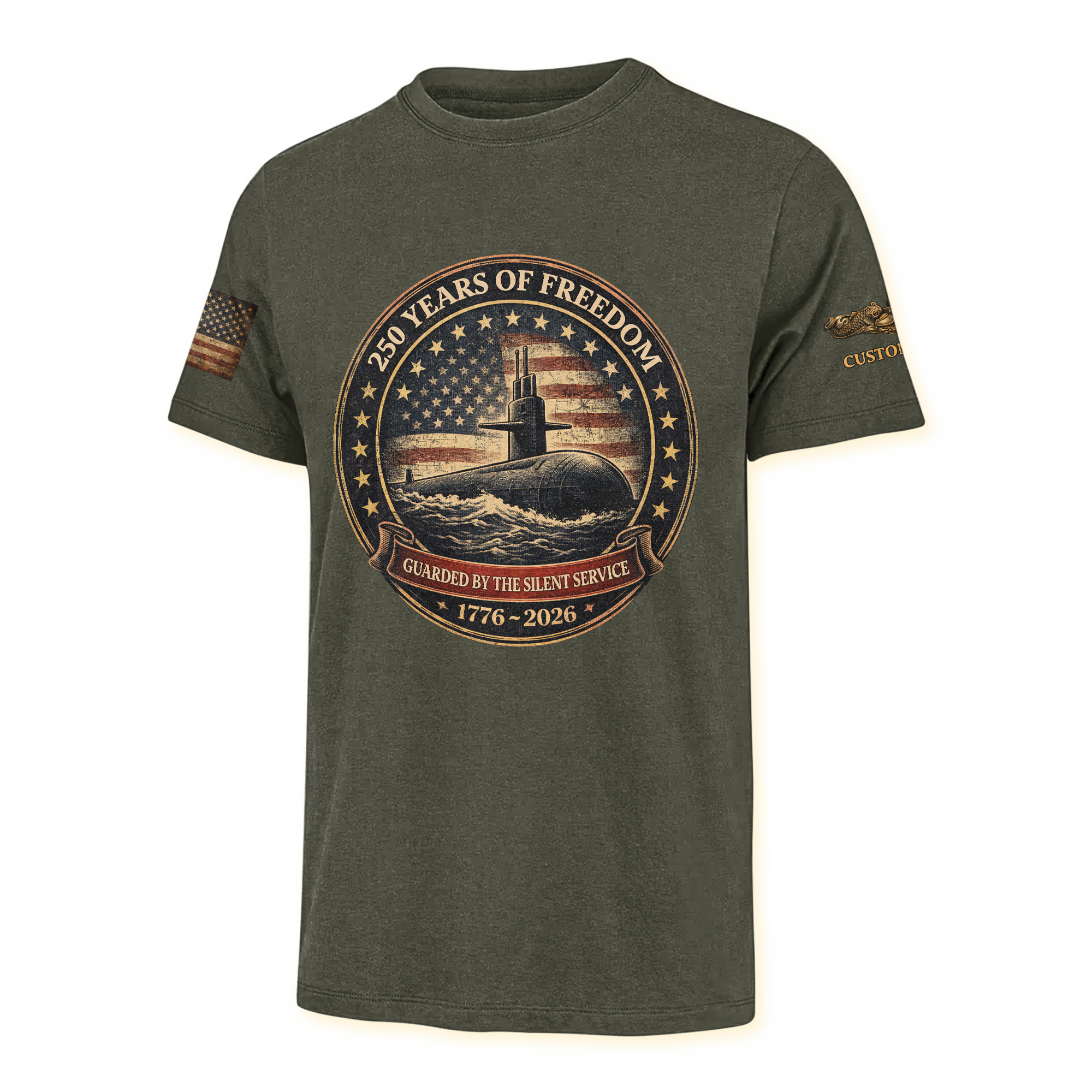 Personalizable Navy Submarine America 250 Years Classic T-shirt