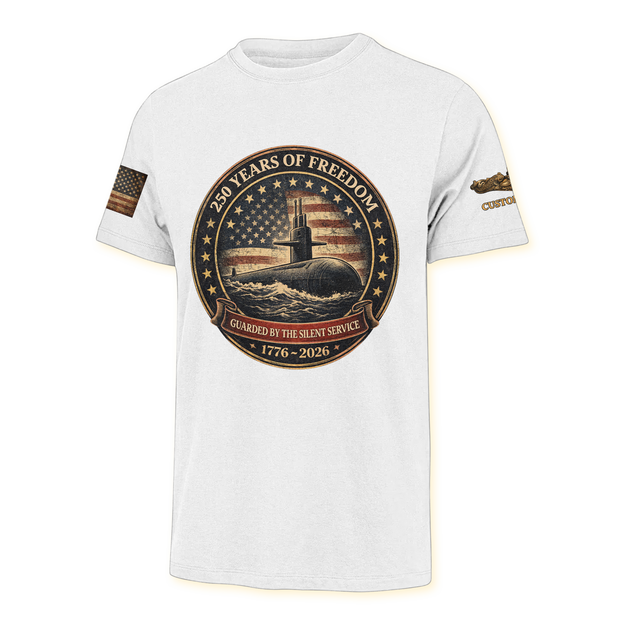 Personalizable Navy Submarine America 250 Years Classic T-shirt