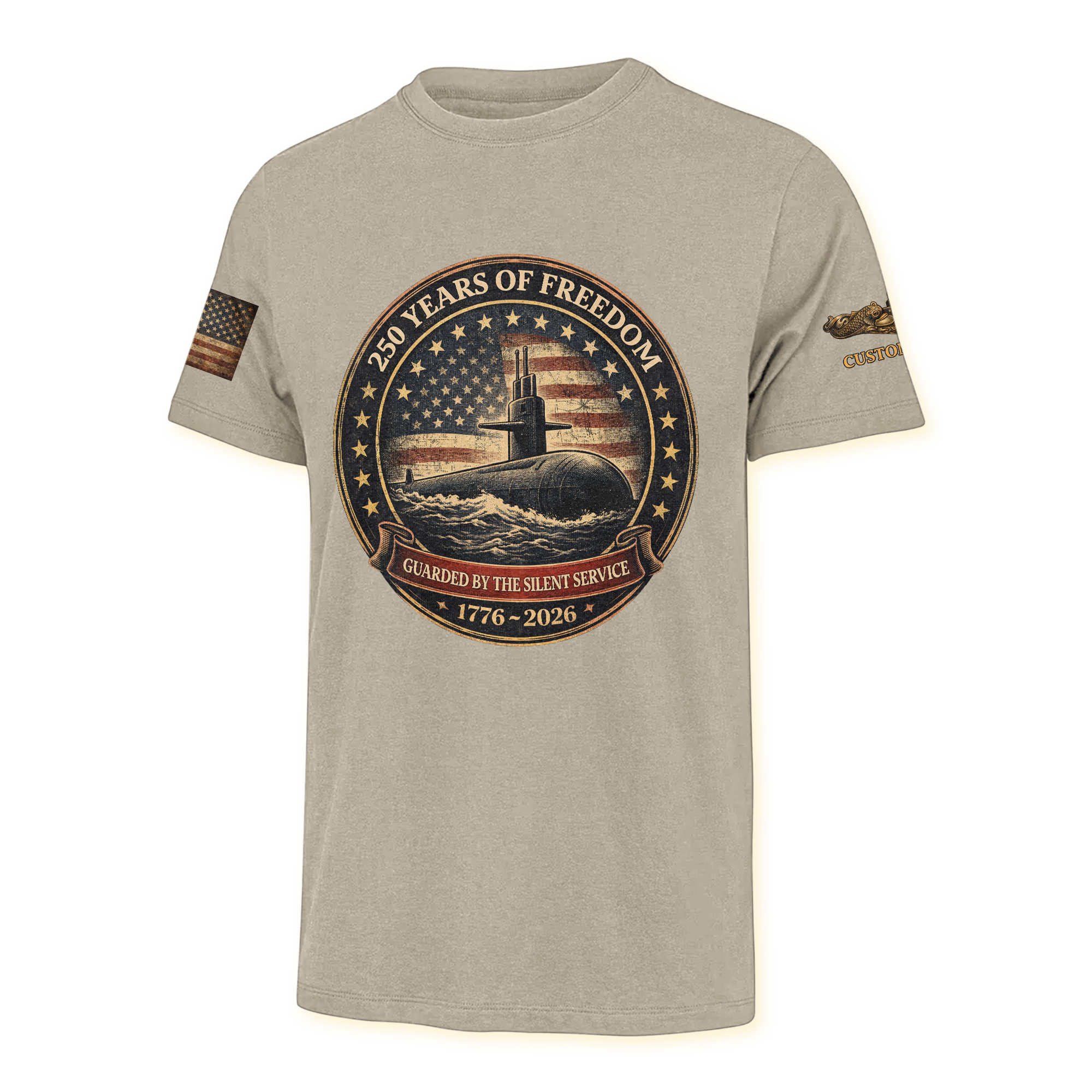 Personalizable Navy Submarine America 250 Years Classic T-shirt