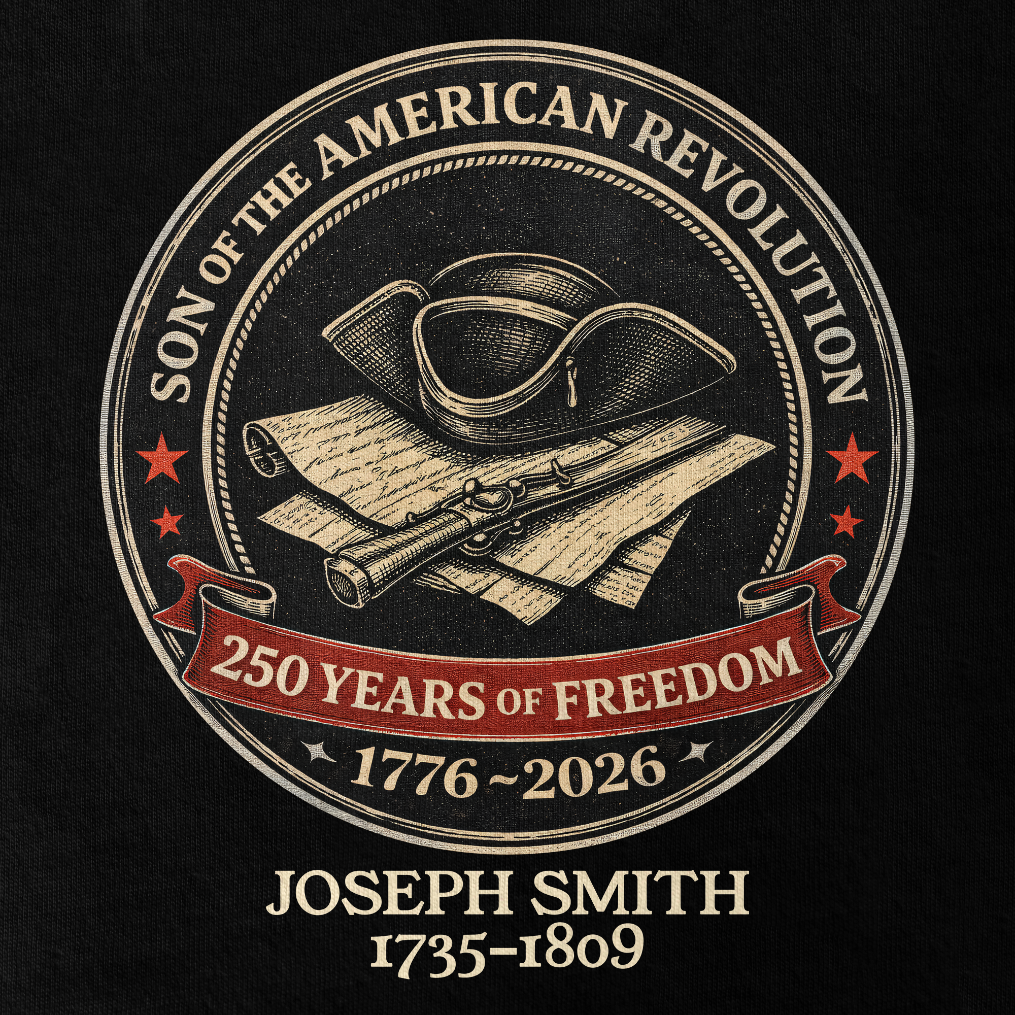 Personalizable America 250 Years Descendant Of A Patriot Classic T-shirt