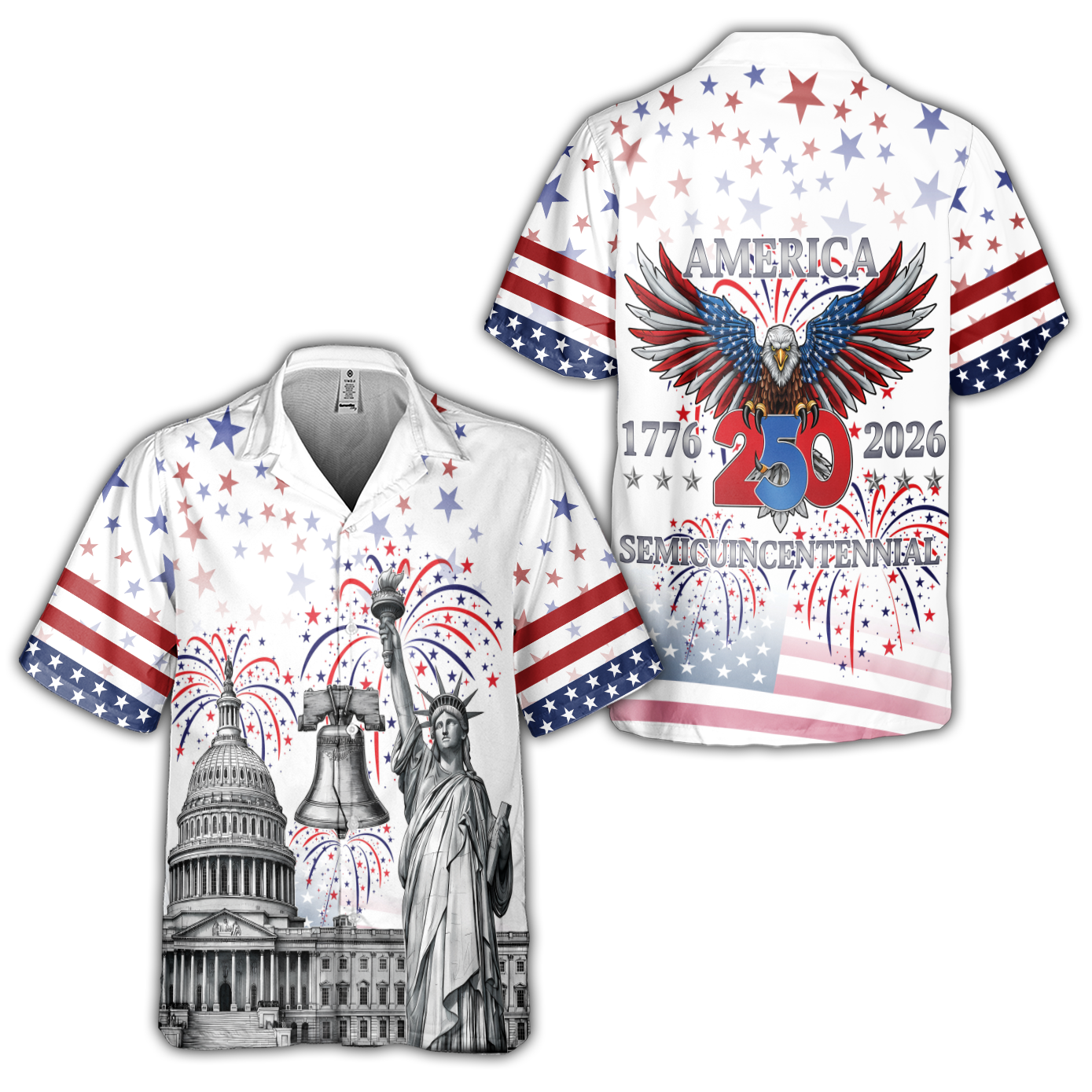 America 250 Years of Freedom Cuban Shirt