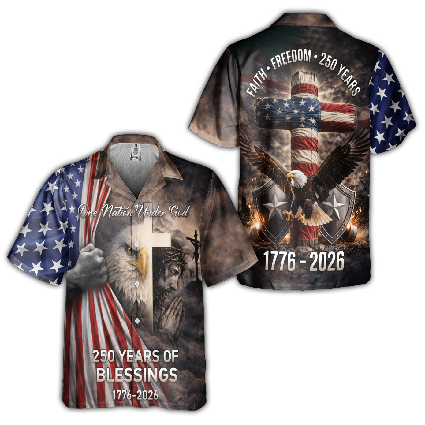 America 250 Years of Freedom Cuban Shirt