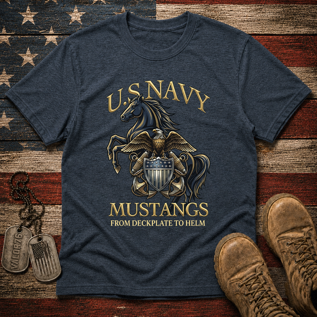 Navy Mustang From Deckplate To Helm Classic Tee
