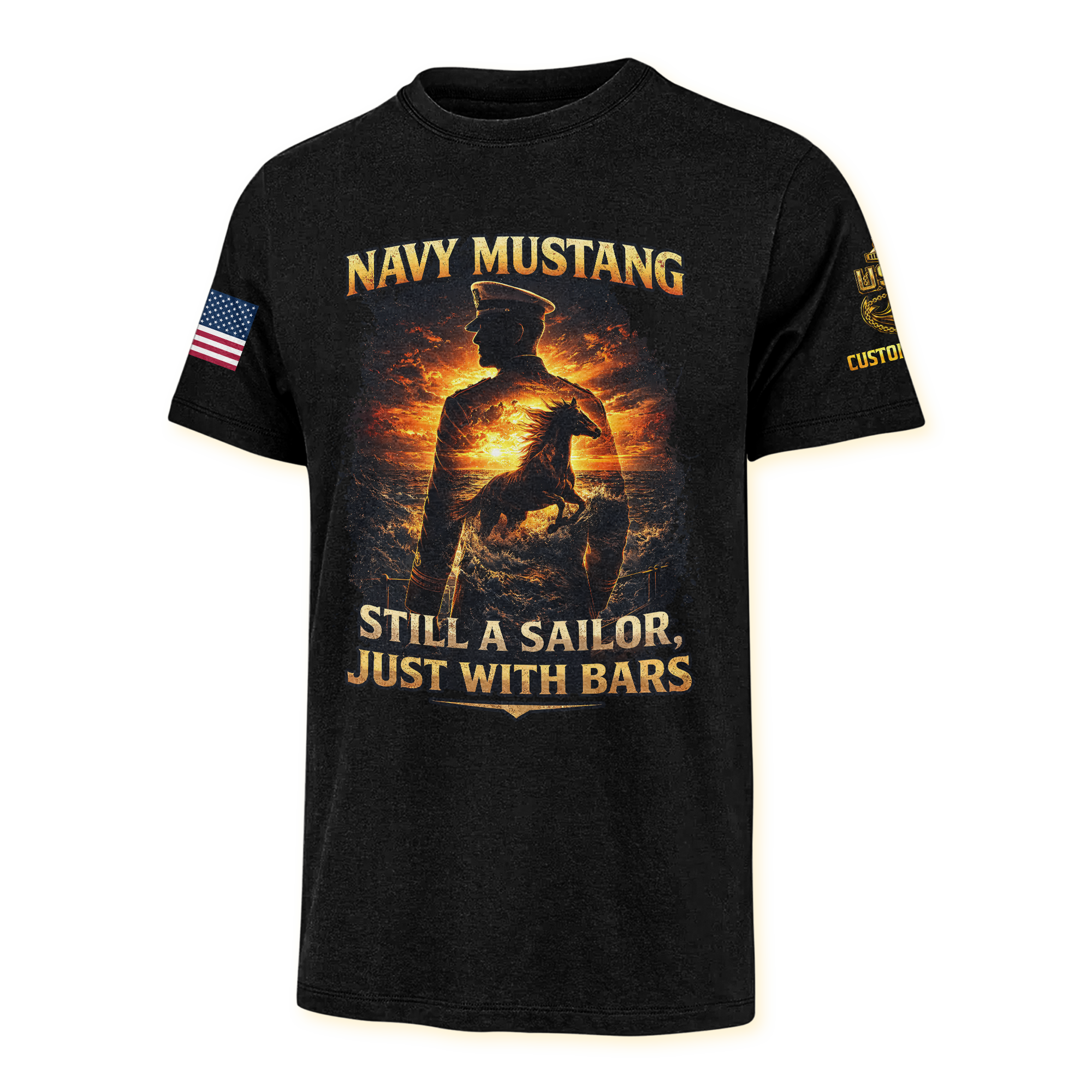 Personalizable Navy Mustangs Classic T-shirt