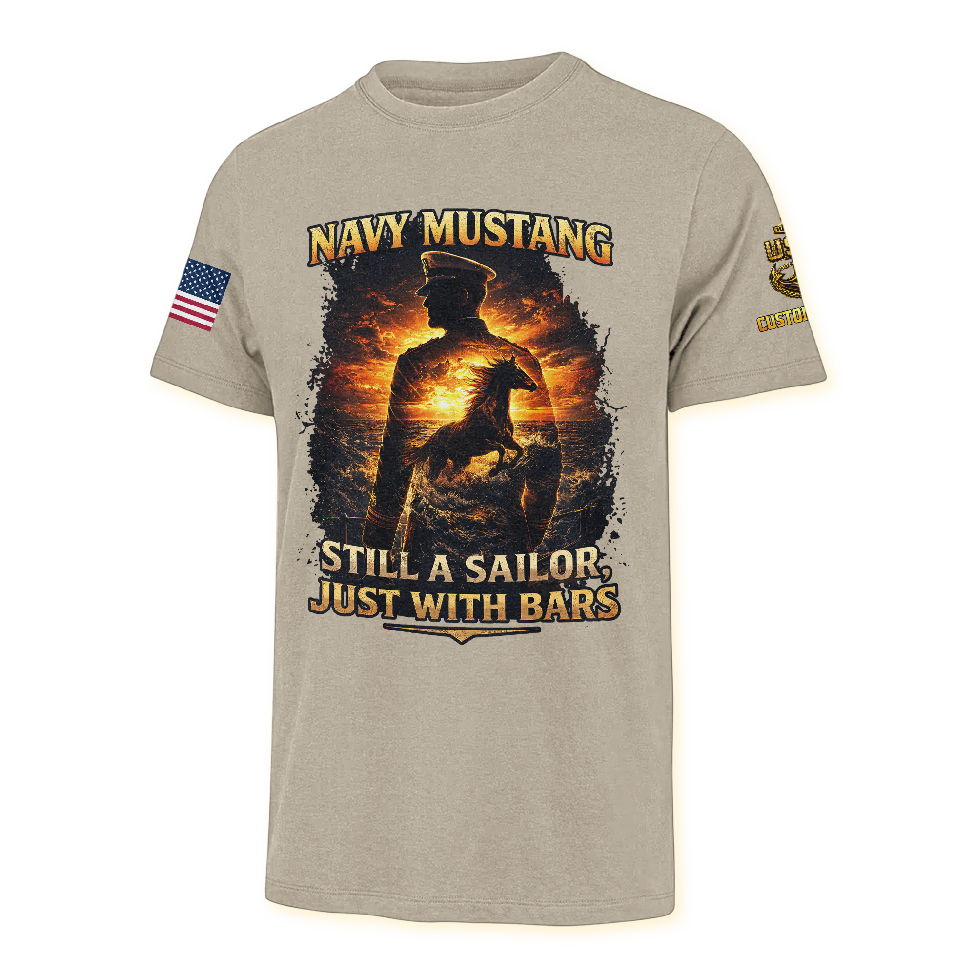 Personalizable Navy Mustangs Classic T-shirt