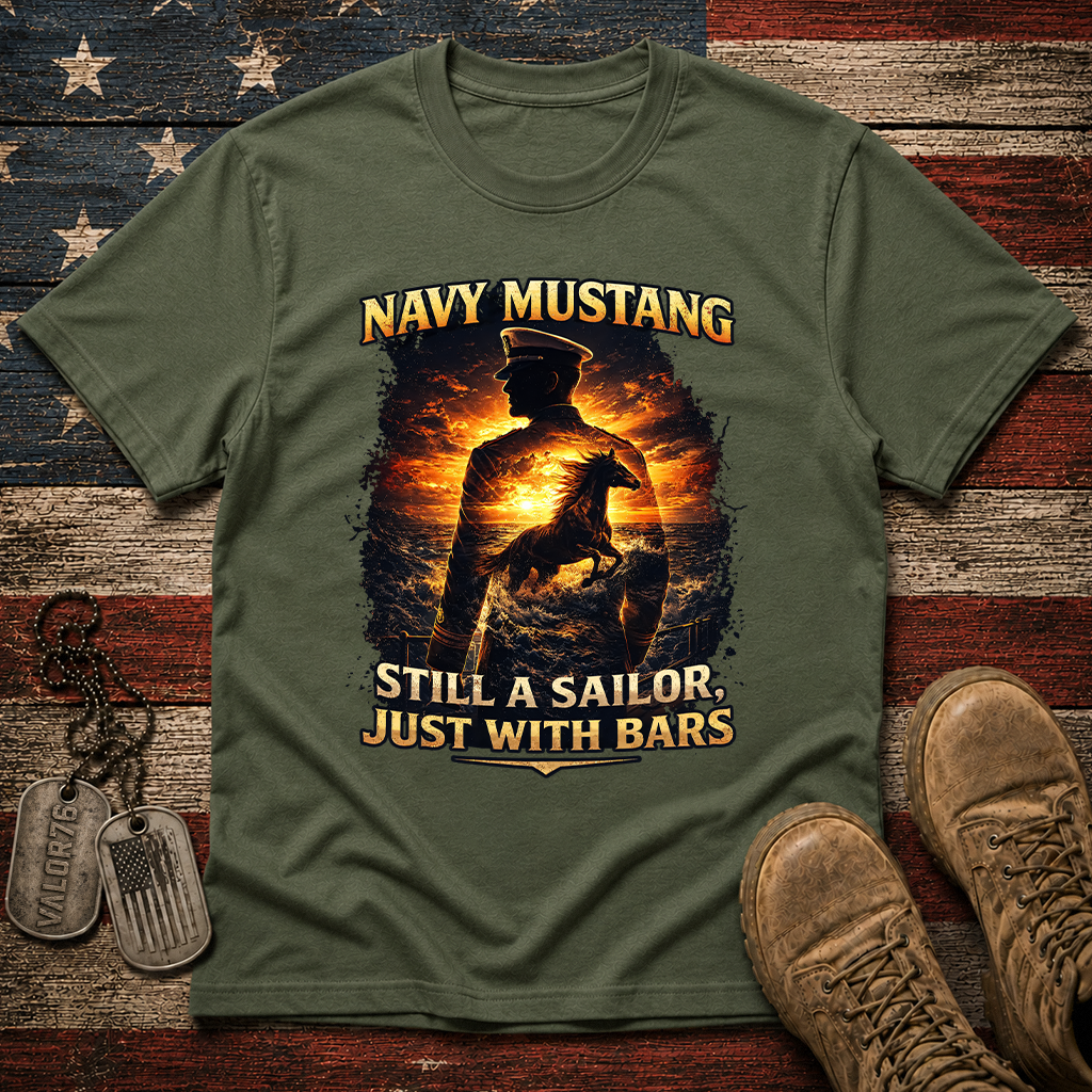 Navy Mustang Still A Sailor Classic Tee