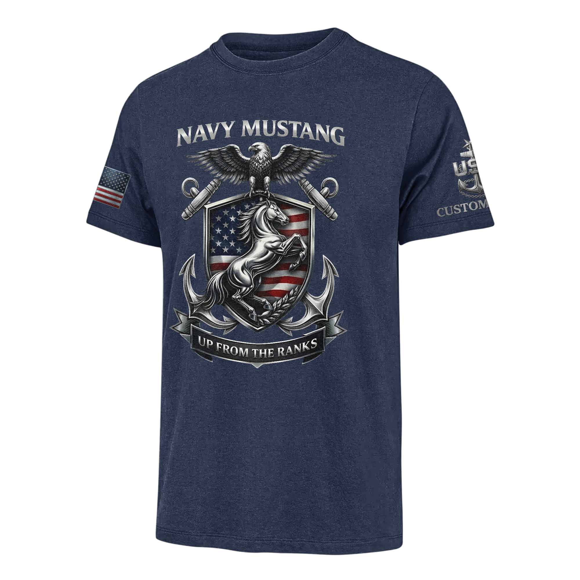 Personalizable Navy Mustangs Classic T-shirt