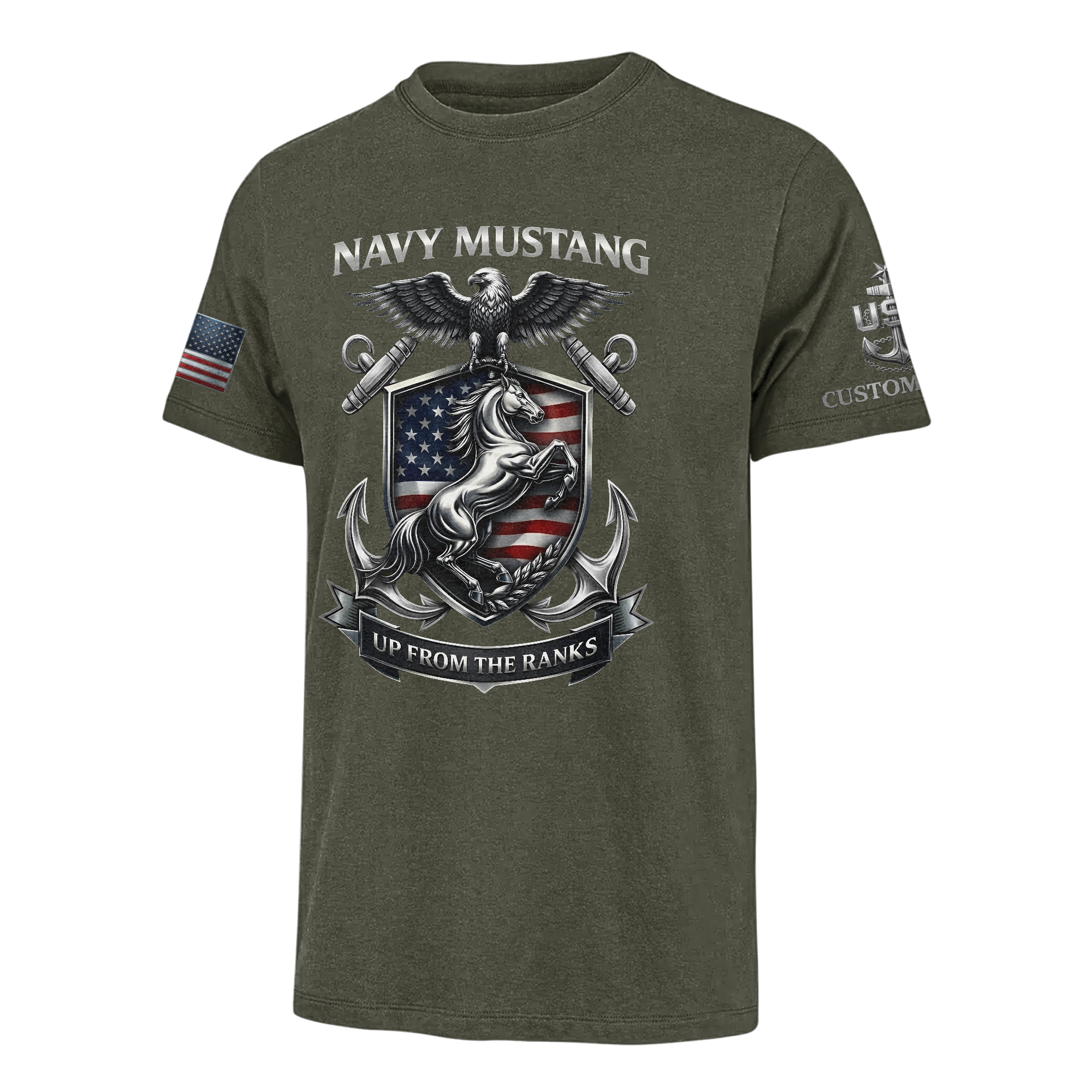 Personalizable Navy Mustangs Classic T-shirt
