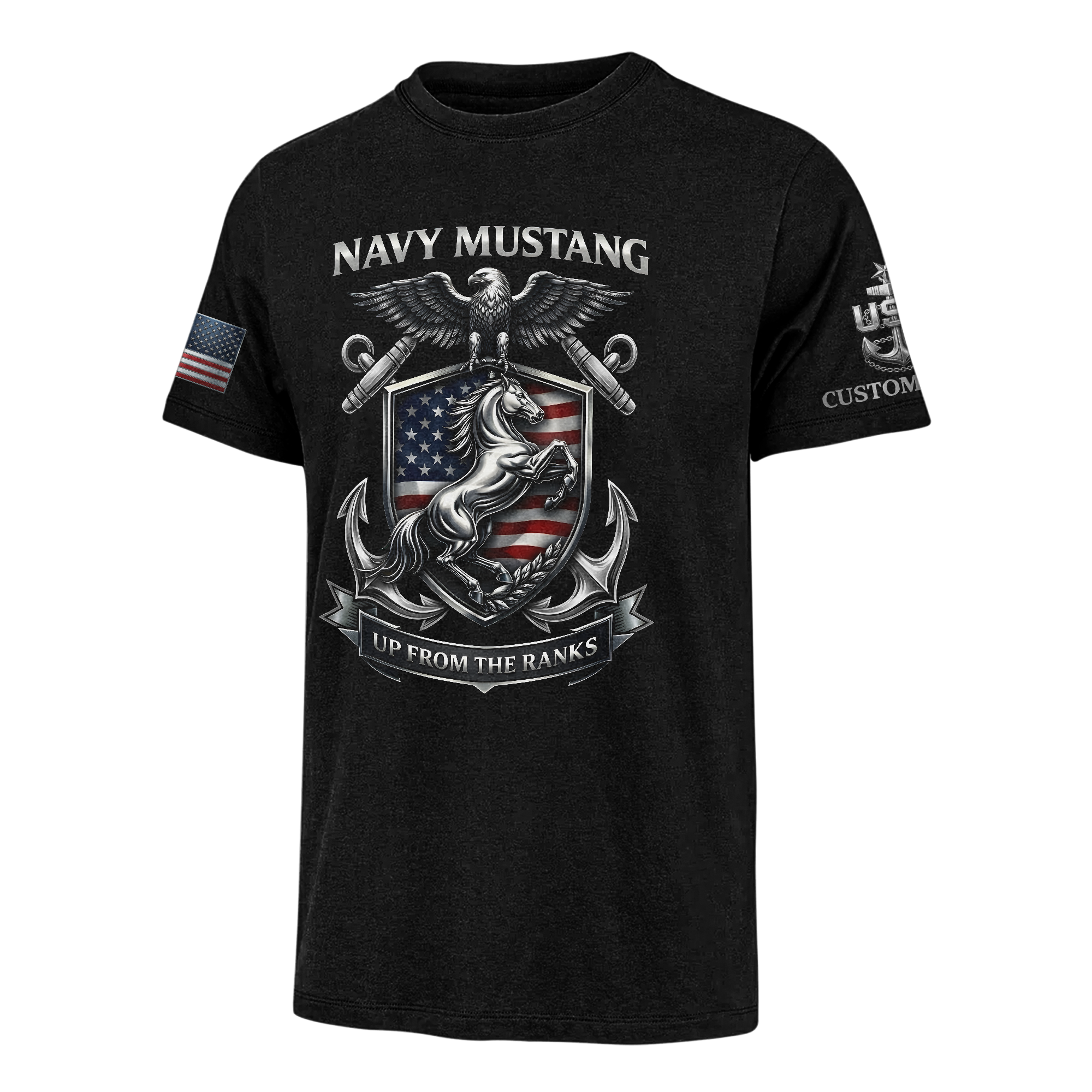 Personalizable Navy Mustangs Classic T-shirt