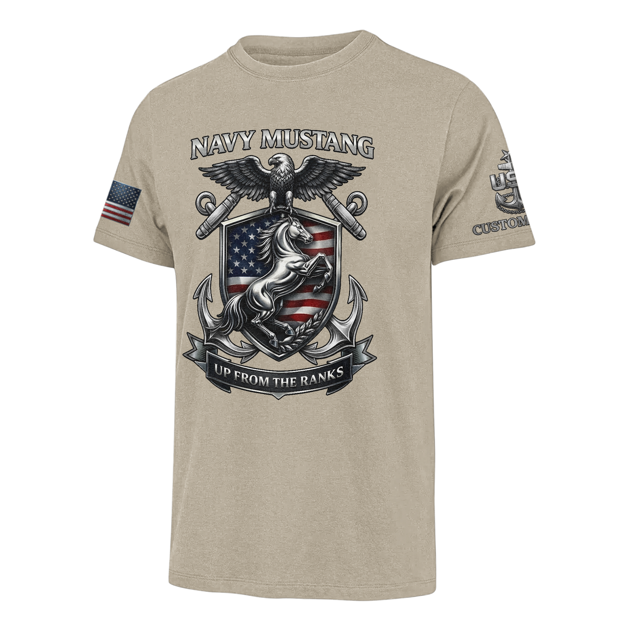 Personalizable Navy Mustangs Classic T-shirt