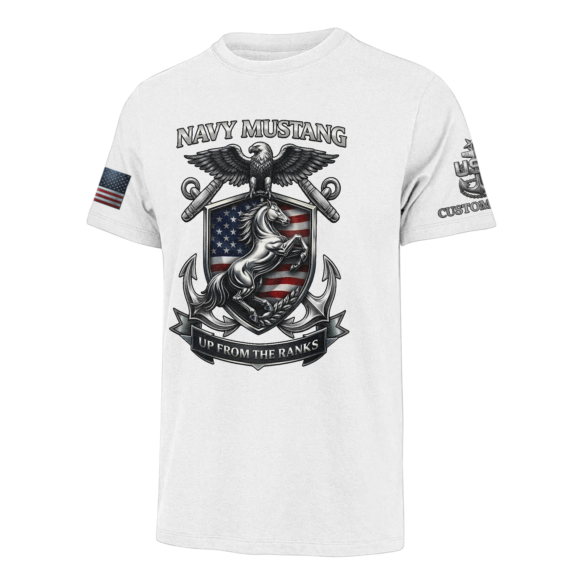 Personalizable Navy Mustangs Classic T-shirt