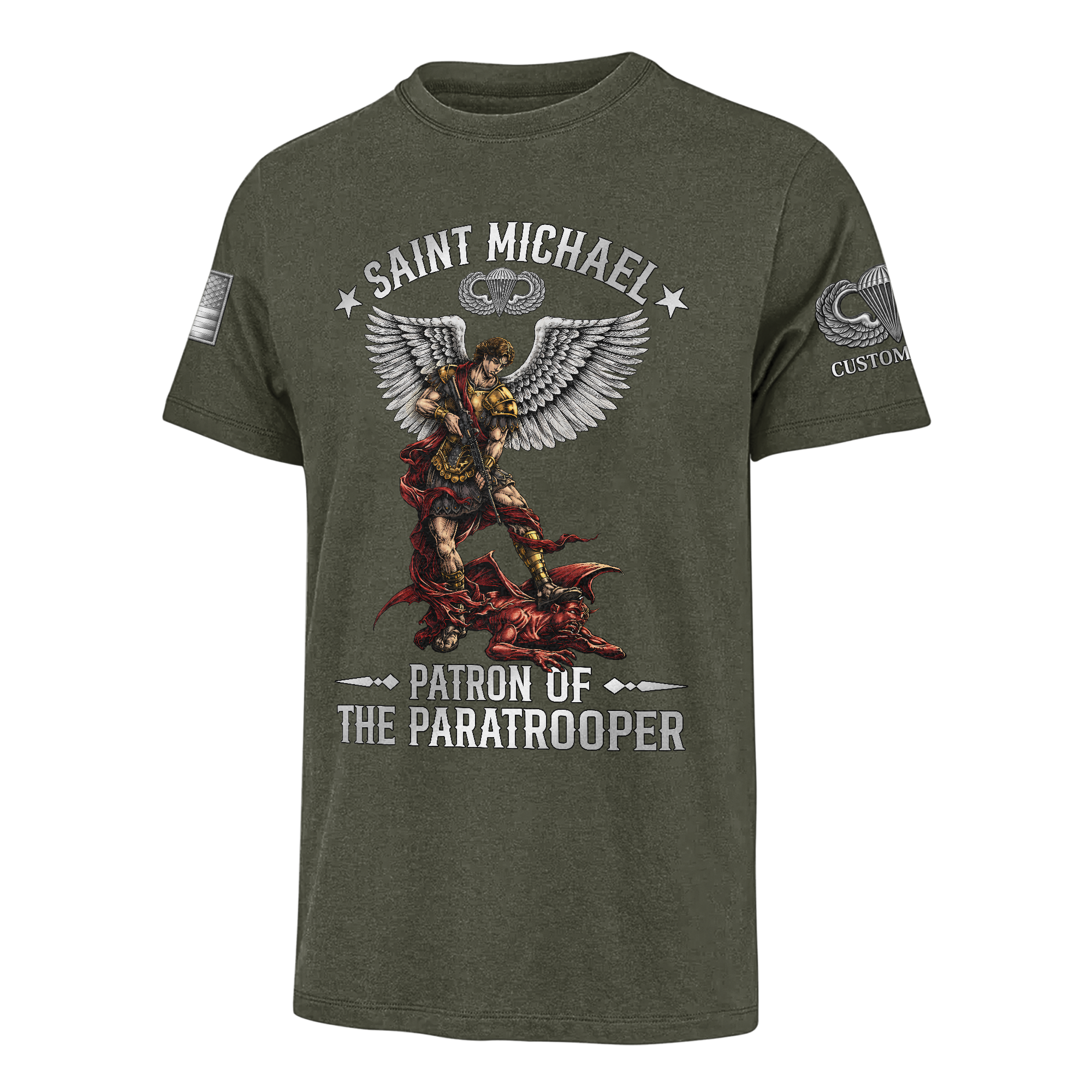 Personalizable Airborne St Michael Patron Of The Paratrooper Classic T-shirt