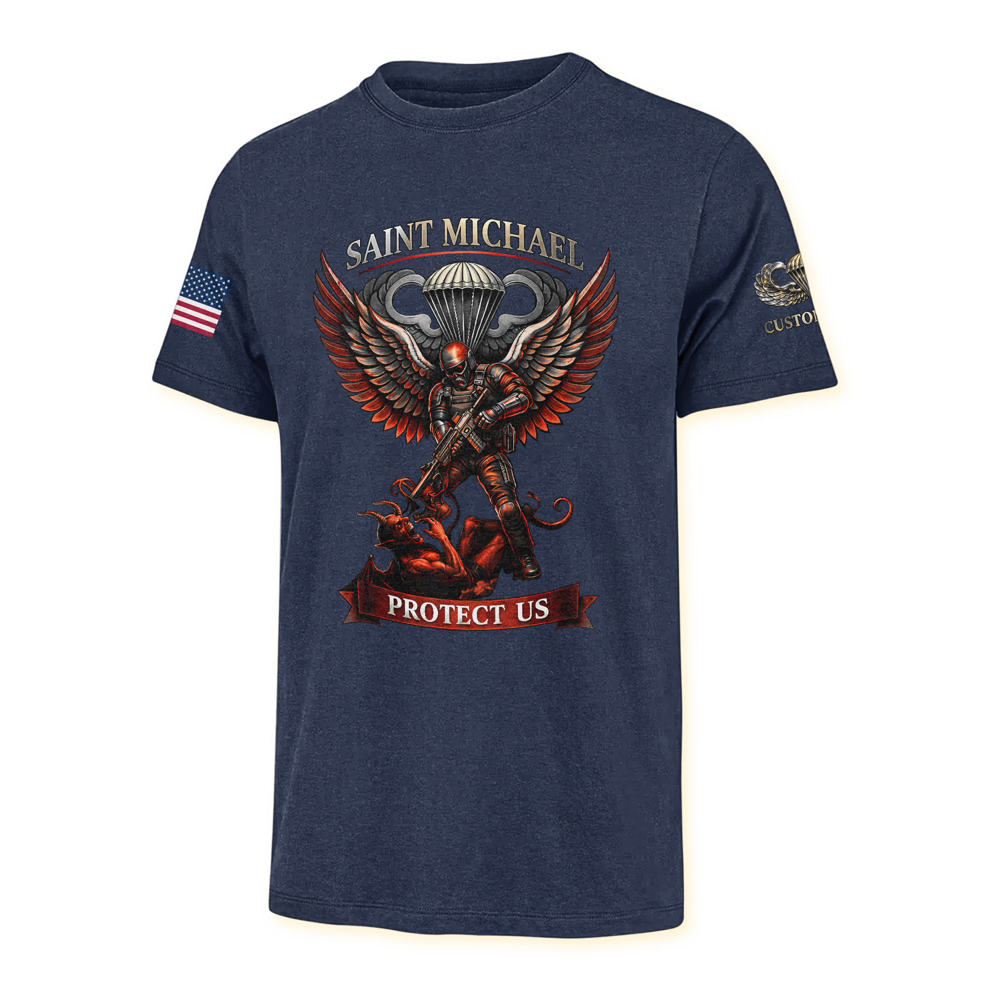 Personalizable Airborne St Michael Patron Of The Paratrooper Classic T-shirt