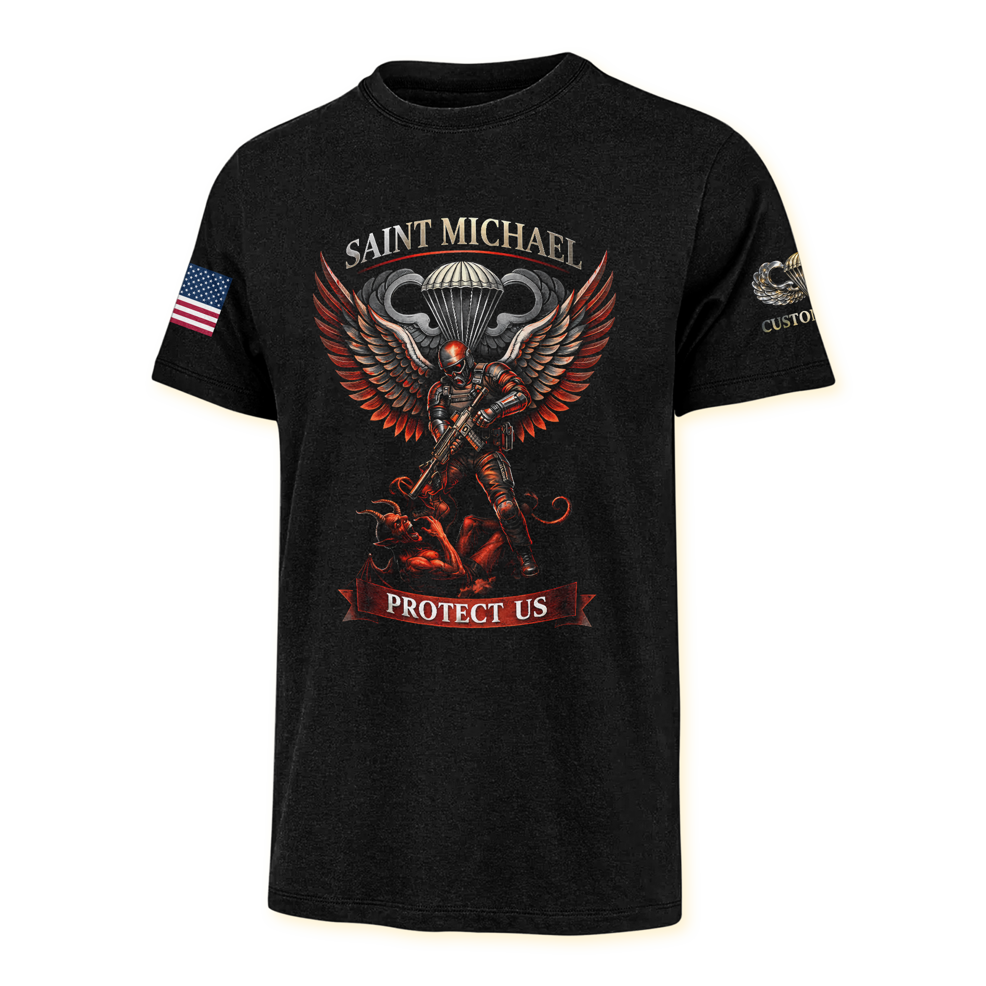 Personalizable Airborne St Michael Patron Of The Paratrooper Classic T-shirt