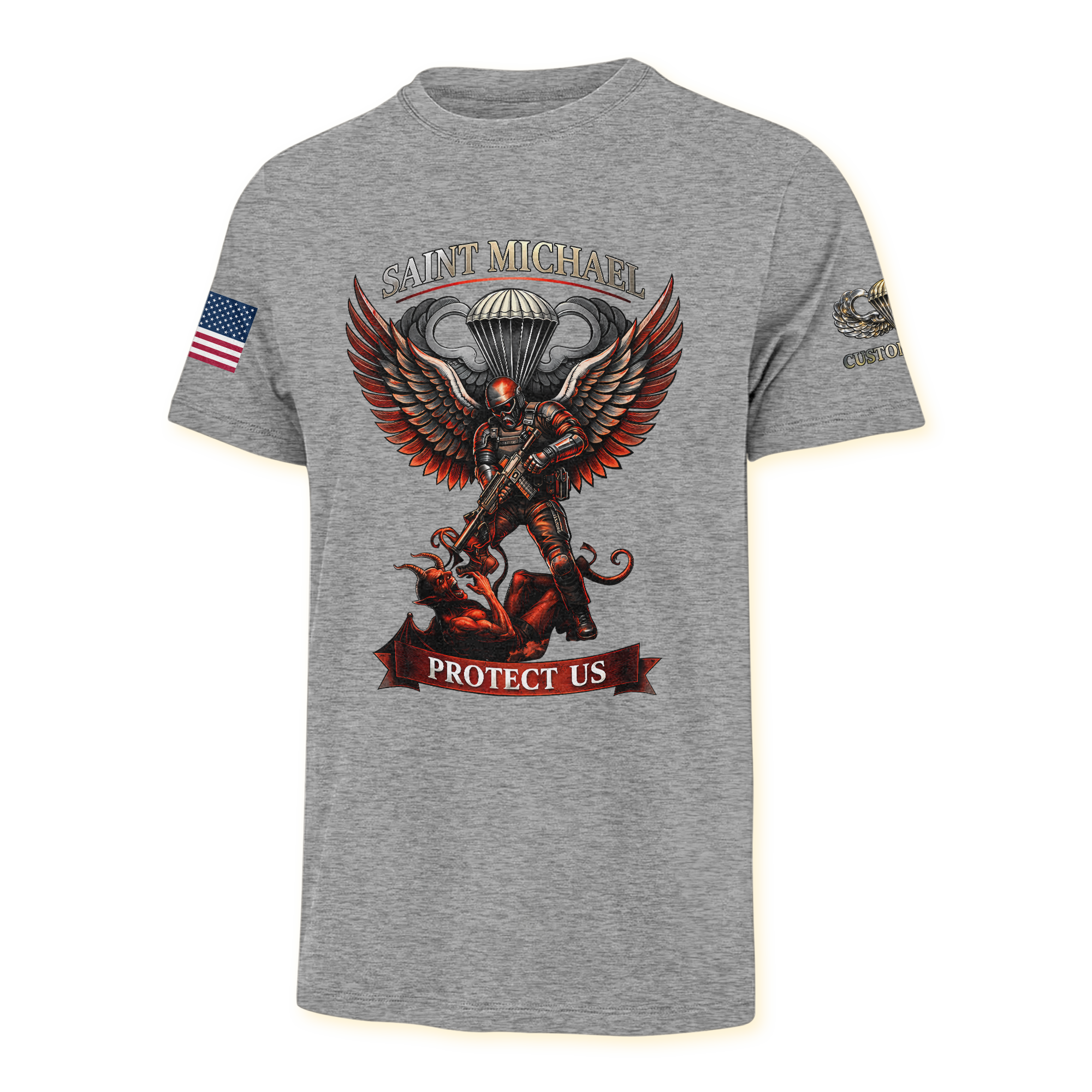 Personalizable Airborne St Michael Patron Of The Paratrooper Classic T-shirt