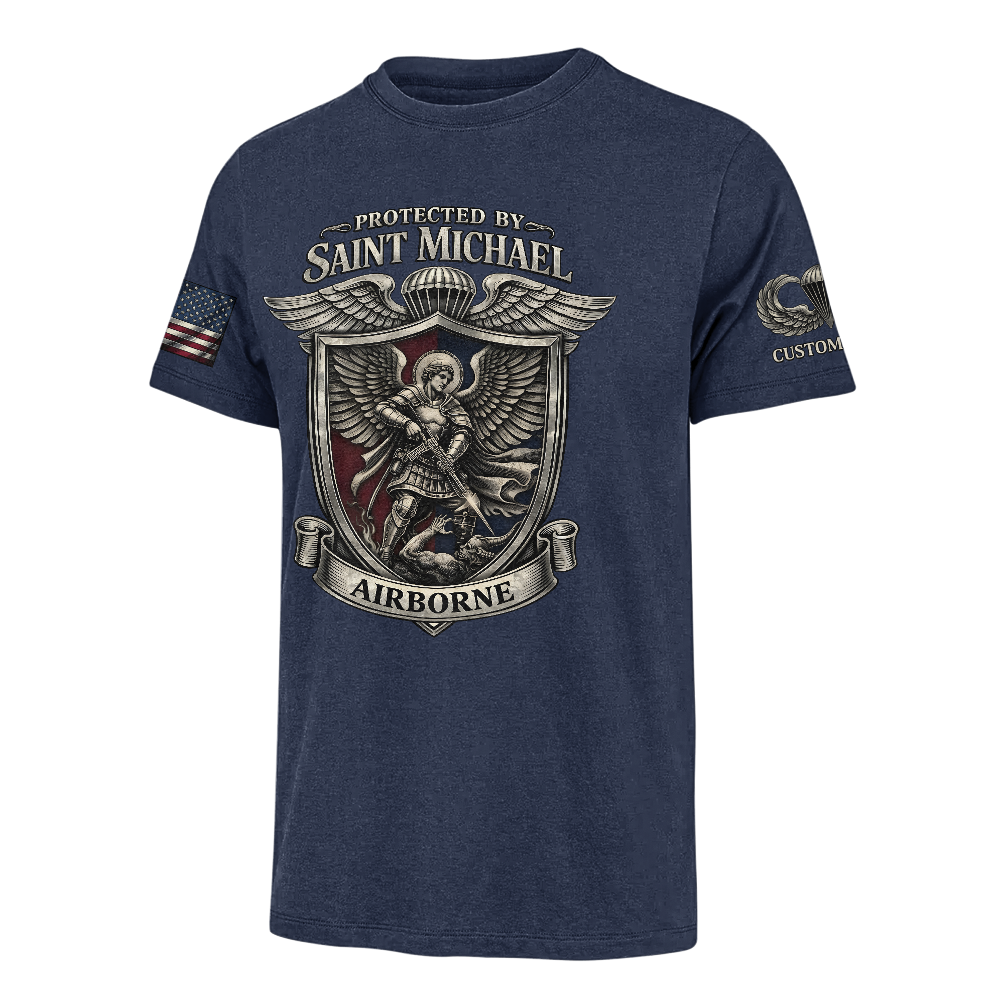 Personalizable Airborne St Michael Patron Of The Paratrooper Classic T-shirt