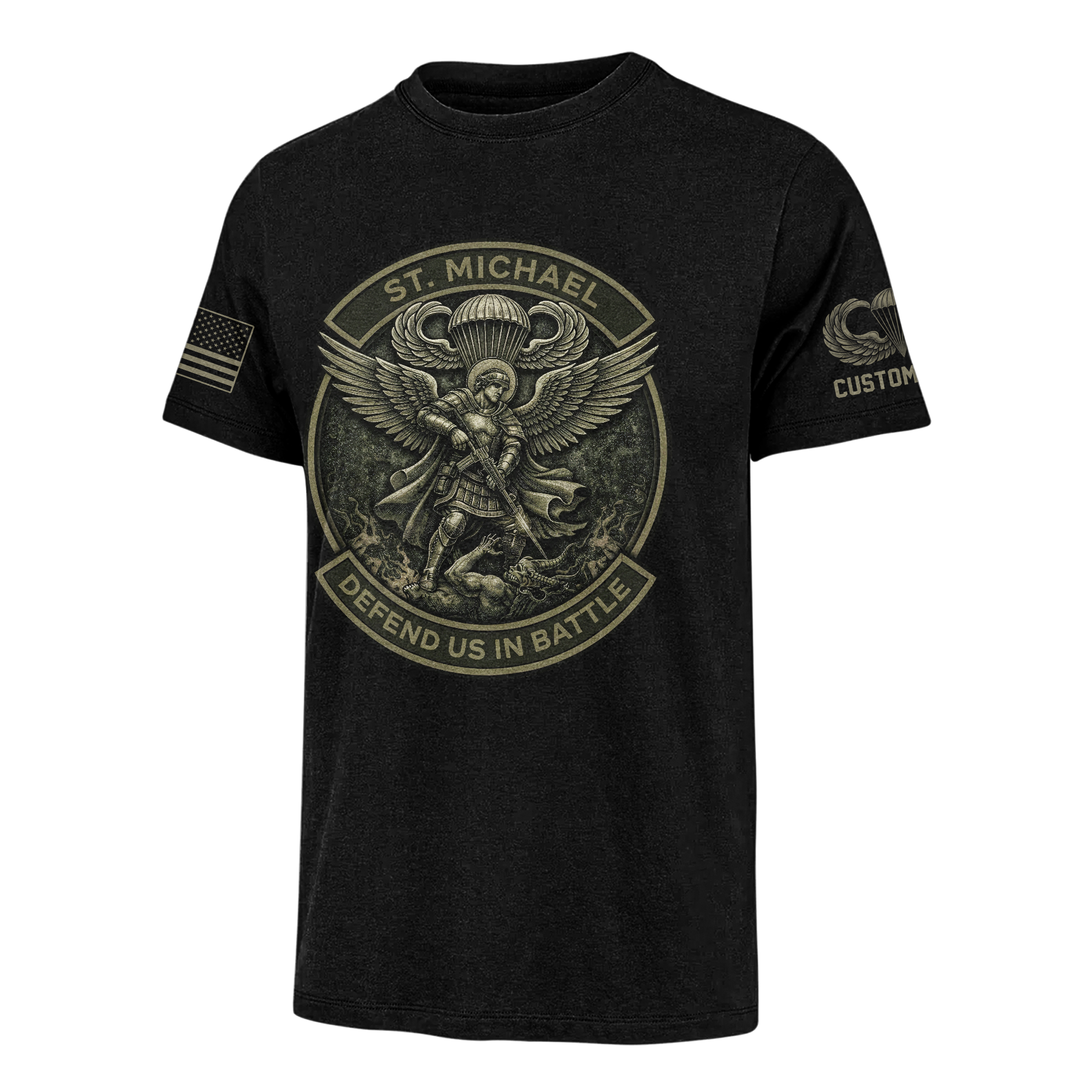 Personalizable Airborne St Michael Patron Of The Paratrooper Classic T-shirt