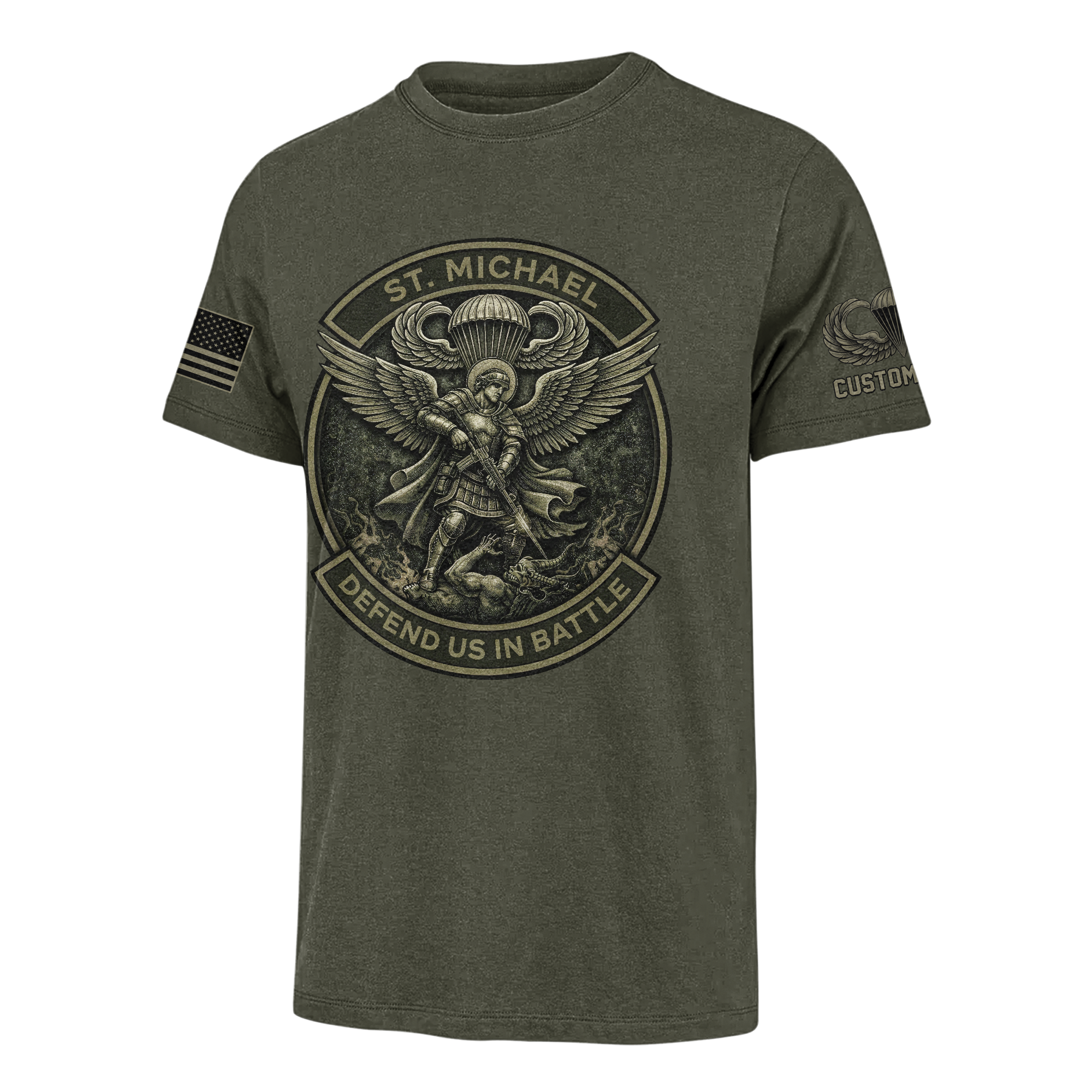 Personalizable Airborne St Michael Patron Of The Paratrooper Classic T-shirt