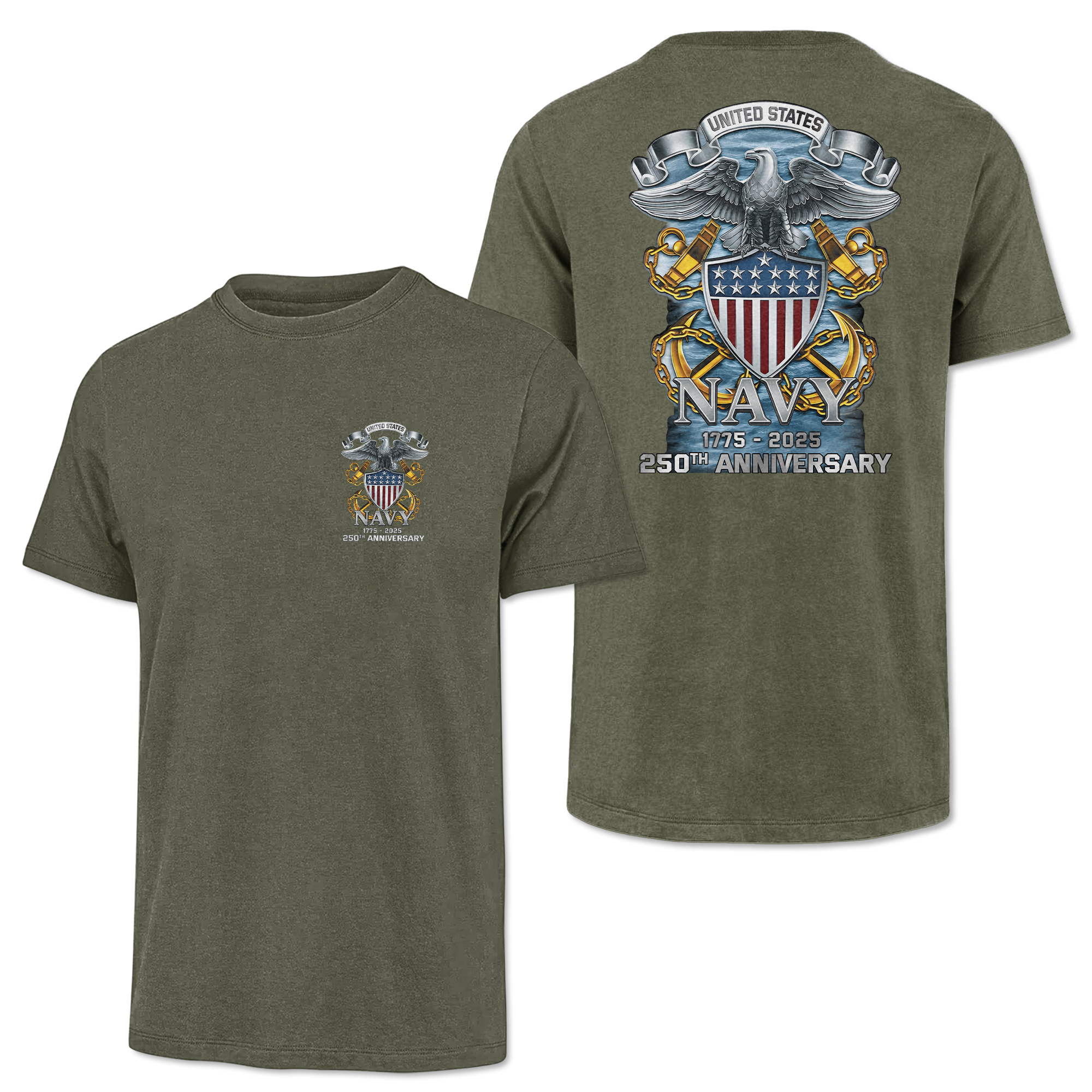 Navy 250th Anniversary Classic Tee
