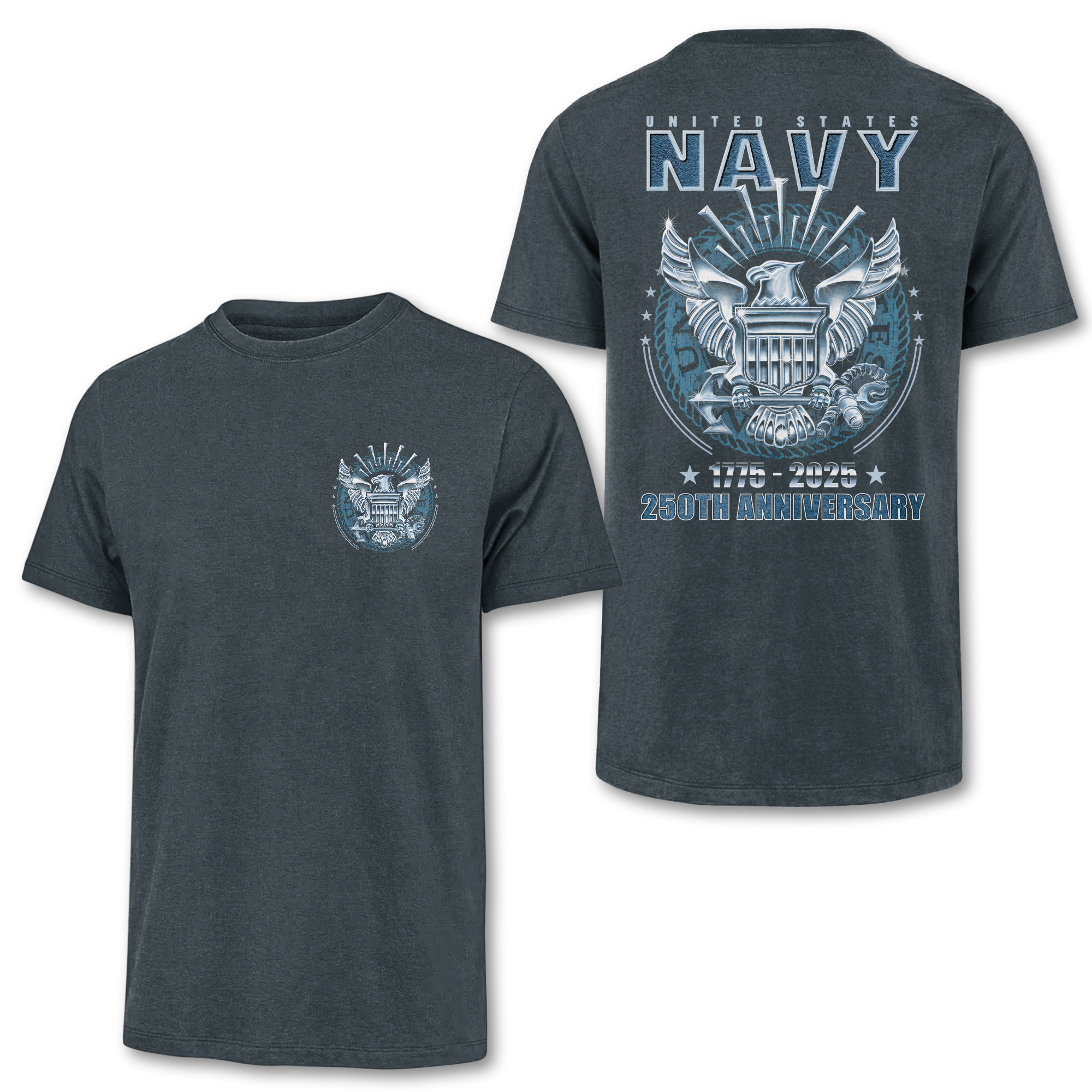 Navy 250th Anniversary Double Side Classic T-shirt