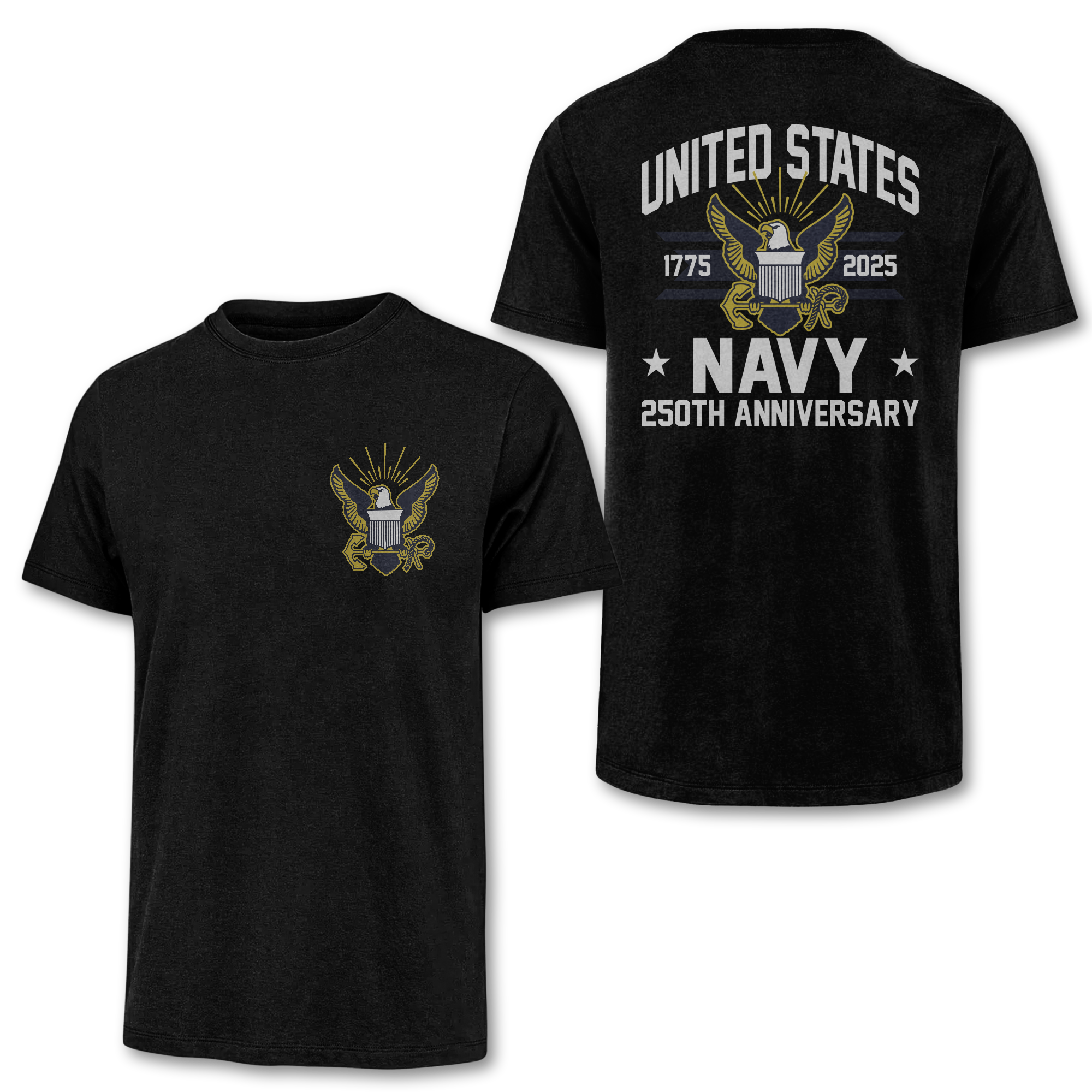 Navy 250th Anniversary Double Side Classic T-shirt