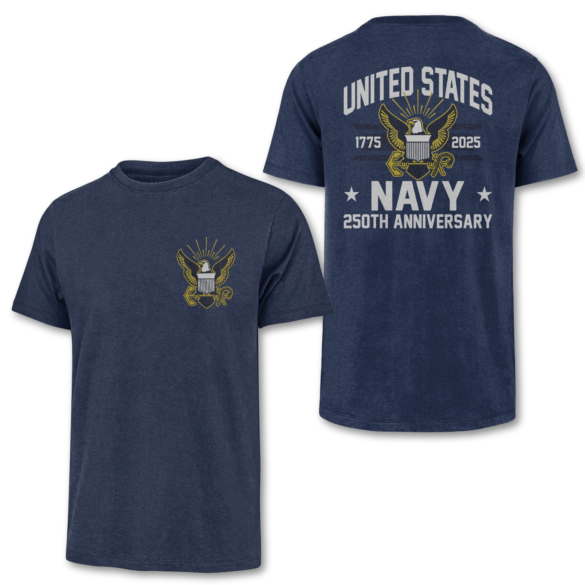 Navy 250th Anniversary Double Side Classic T-shirt