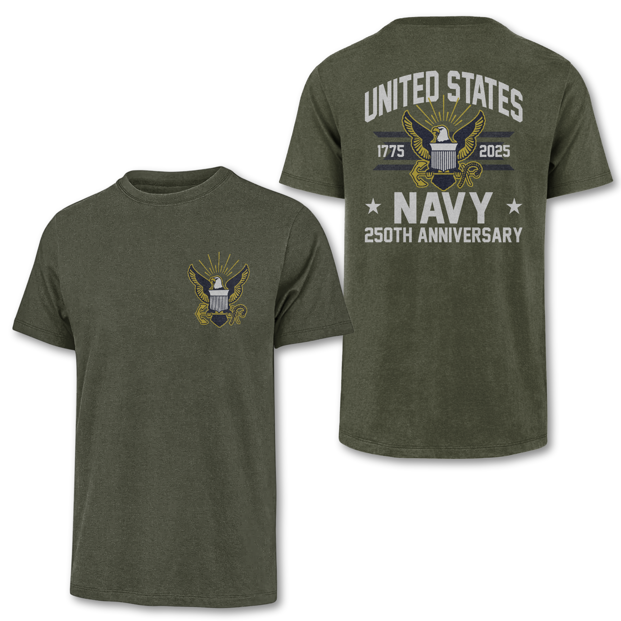 Navy 250th Anniversary Double Side Classic T-shirt