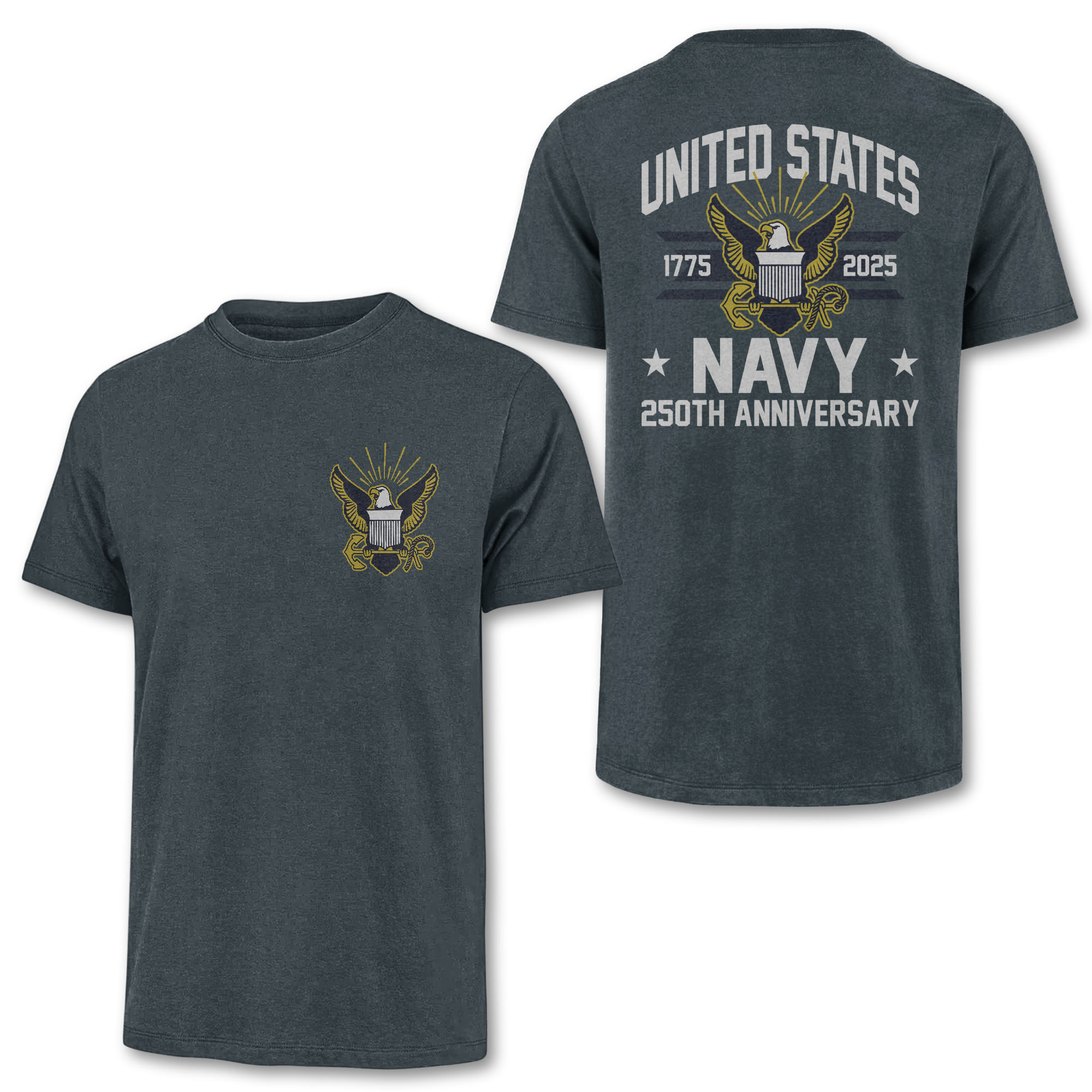 Navy 250th Anniversary Double Side Classic T-shirt
