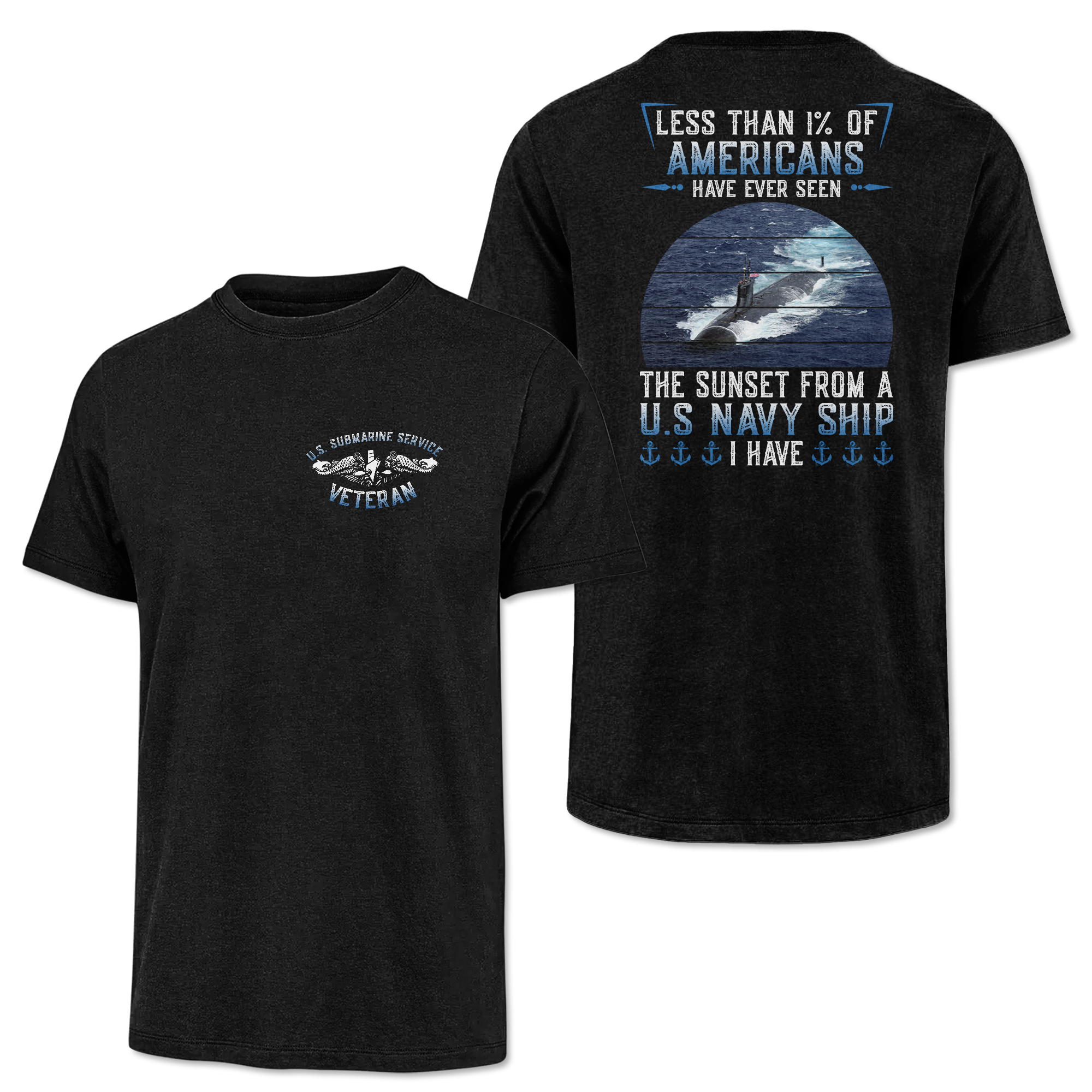 Navy Submarine Less Than 1% Classic Tee