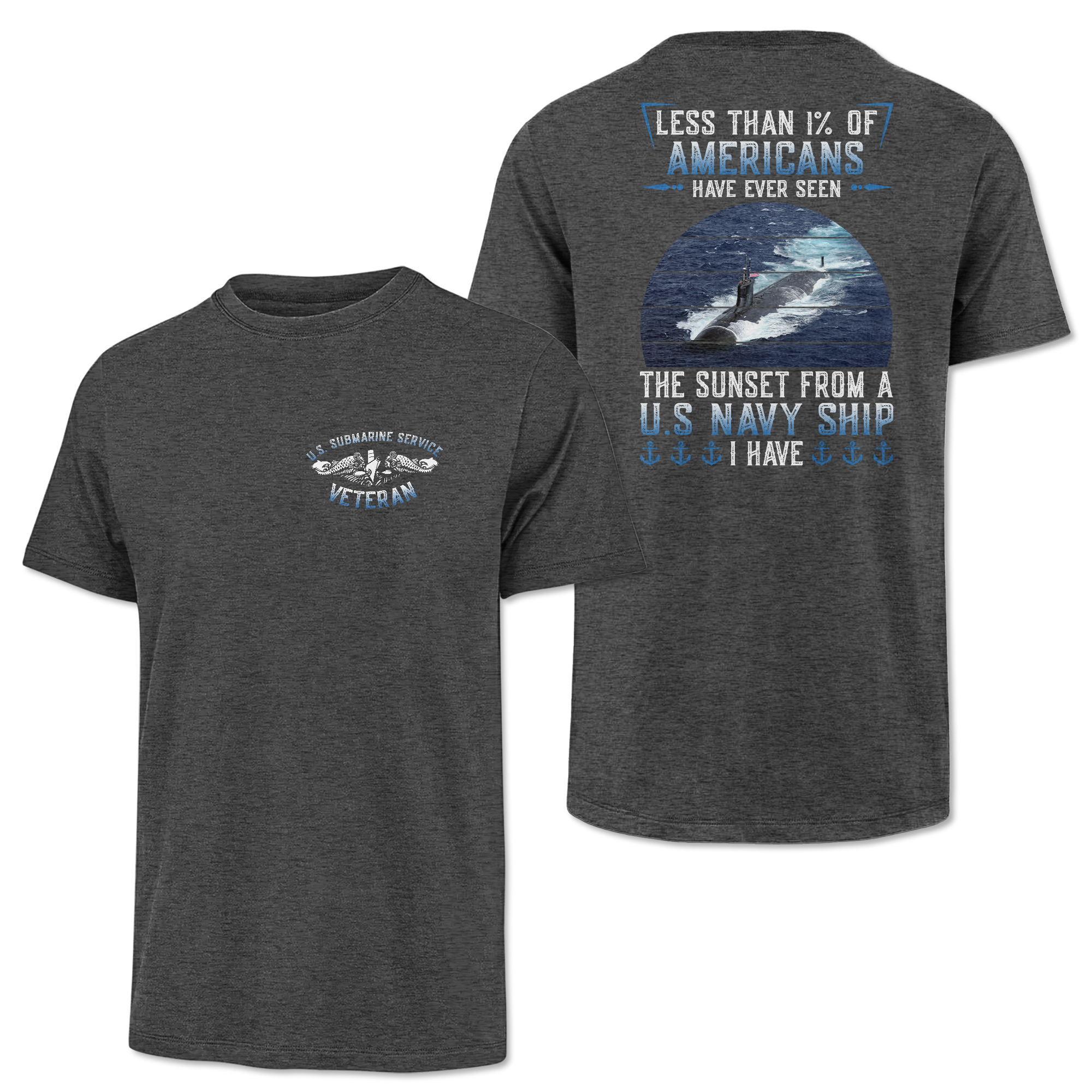 Navy Submarine Less Than 1% Classic Tee