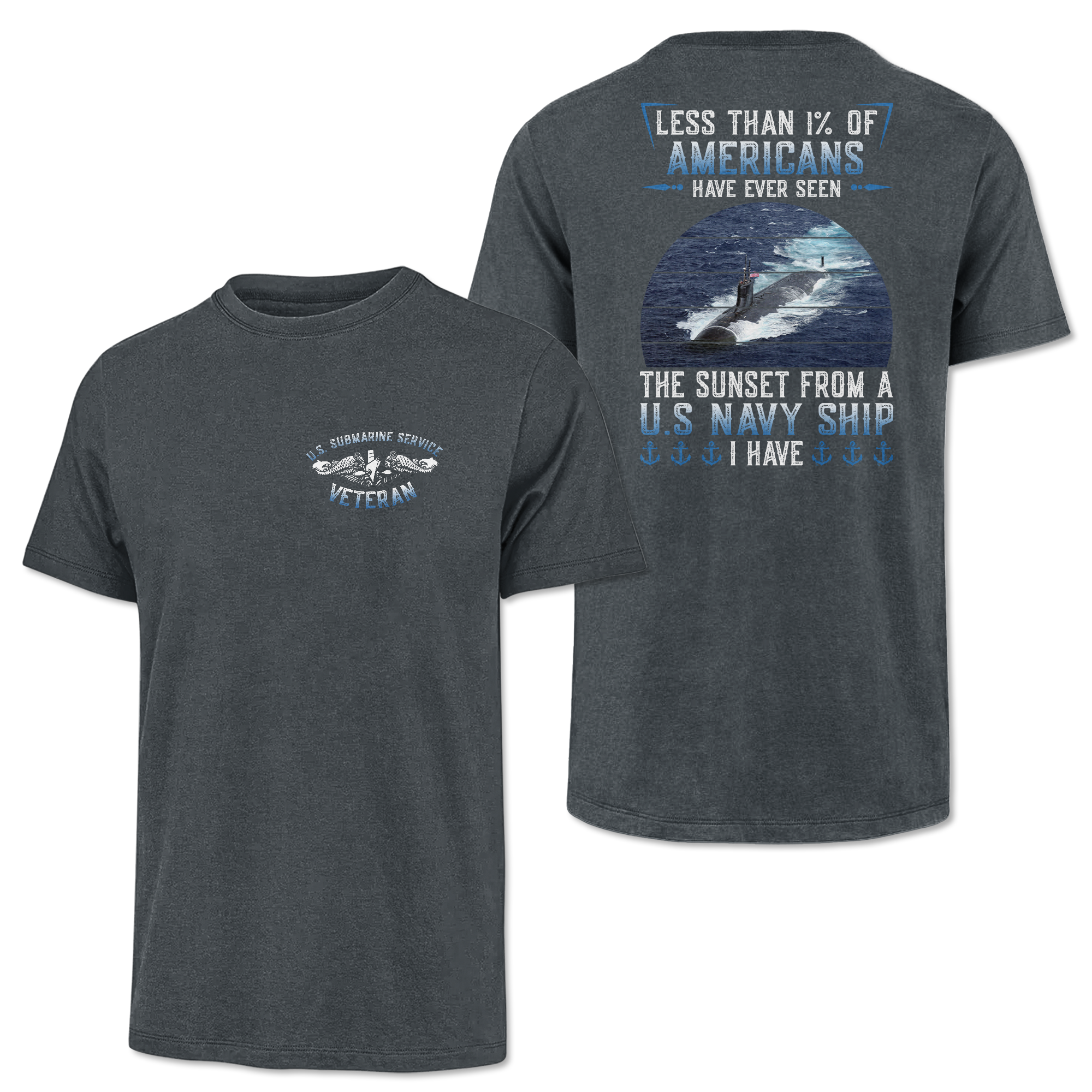 Navy Submarine Less Than 1% Classic Tee