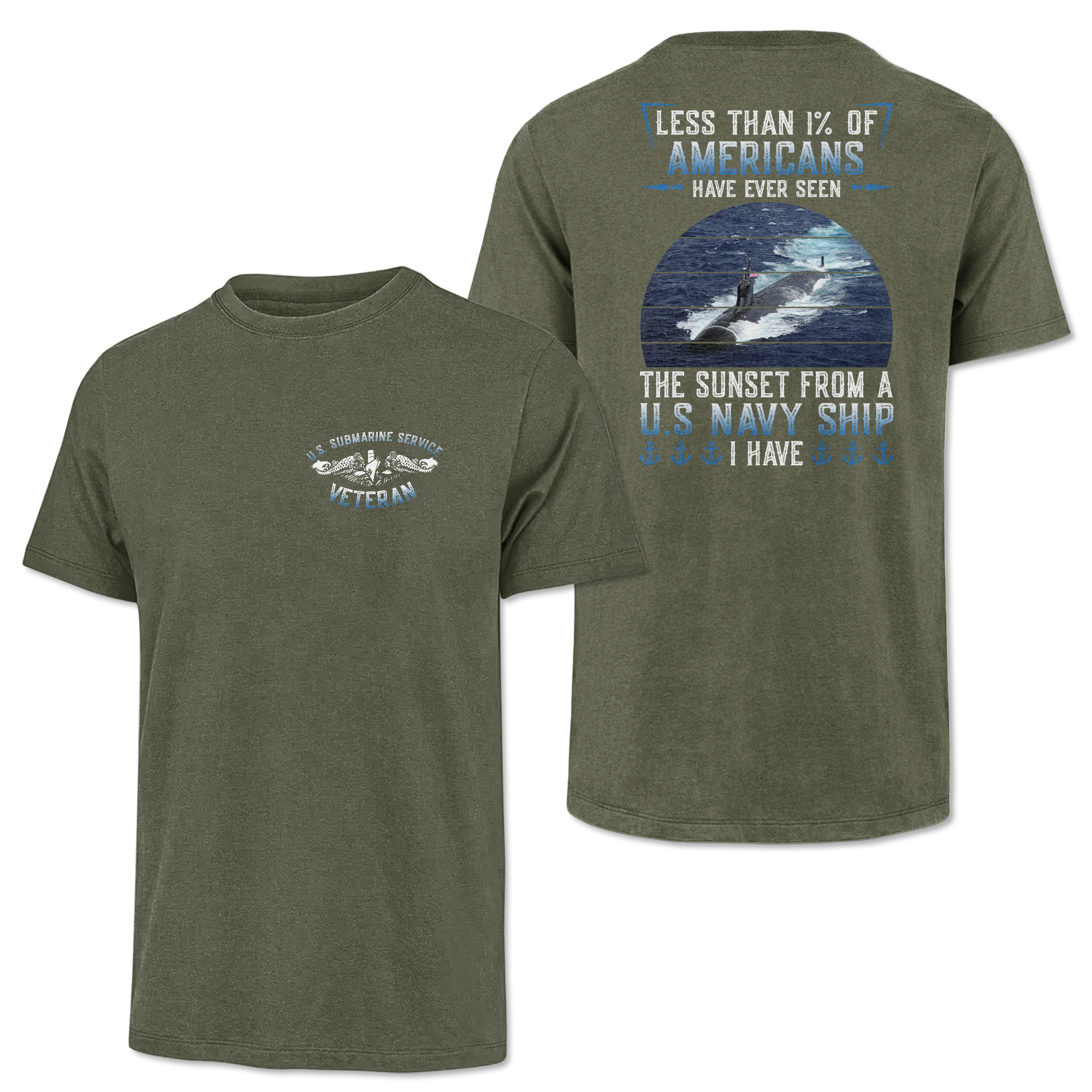 Navy Submarine Less Than 1% Classic Tee