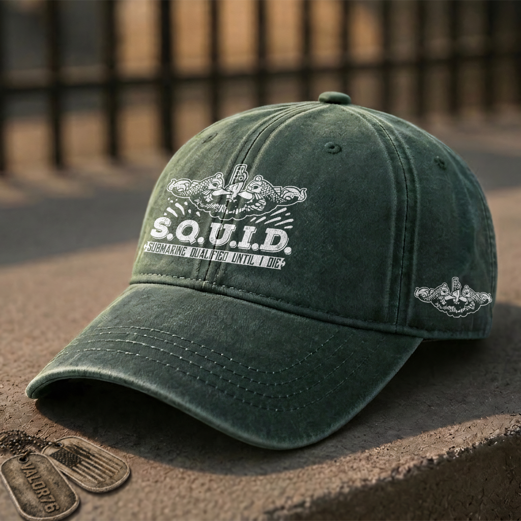 Navy Submarine SQUID Washed Cap