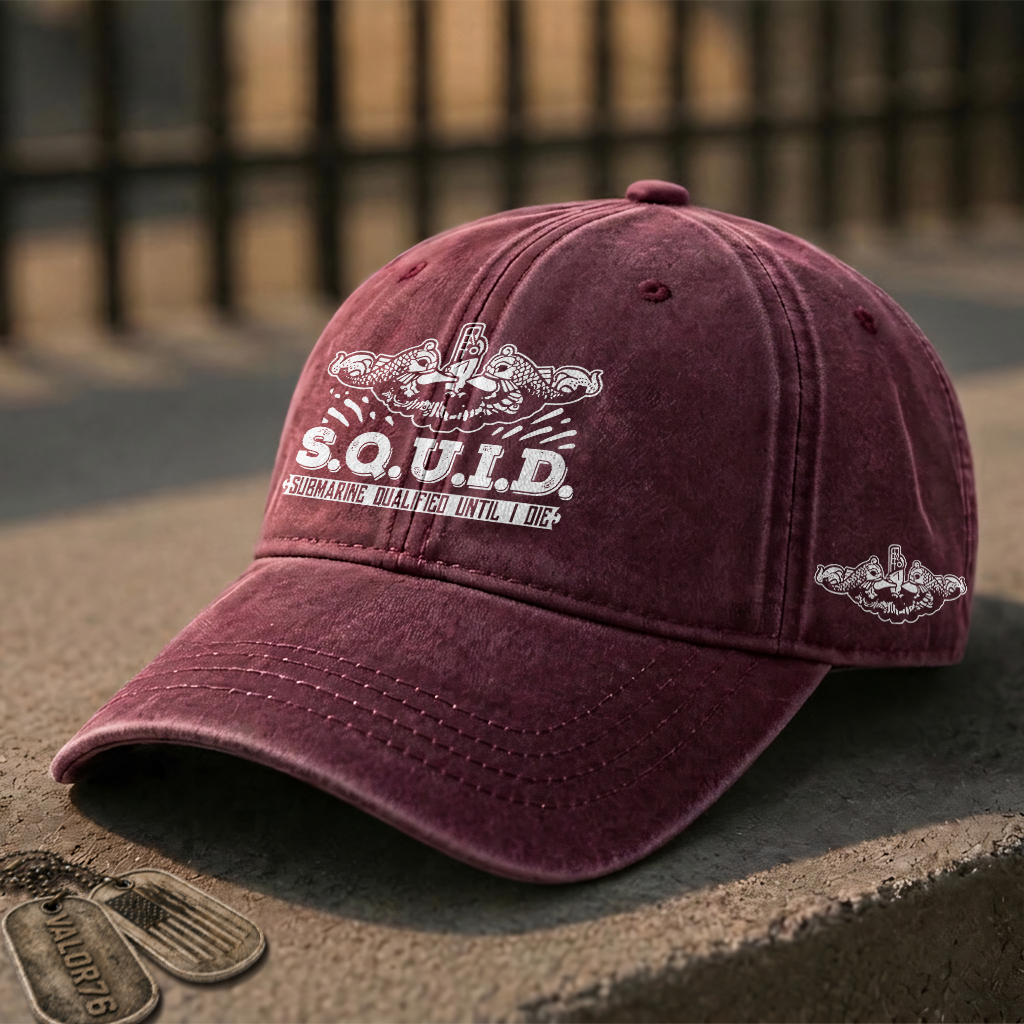 Navy Submarine SQUID Washed Cap