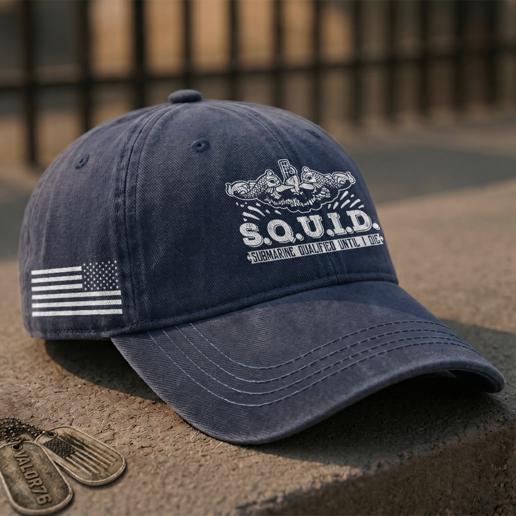 Navy Submarine SQUID Washed Cap
