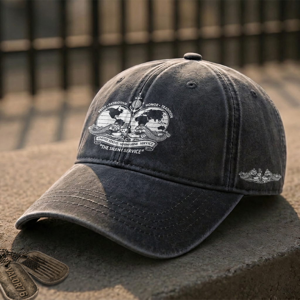 Navy Submarine The Silent Service Washed Cap