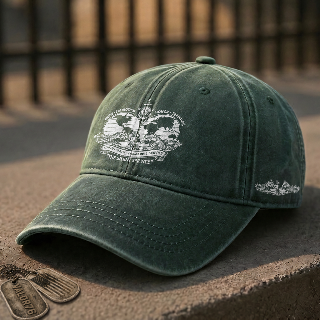 Navy Submarine The Silent Service Washed Cap