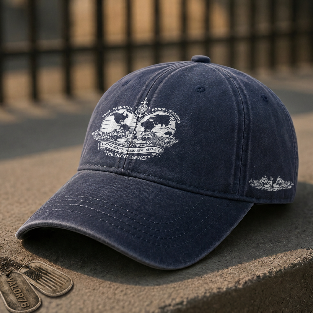 Navy Submarine The Silent Service Washed Cap