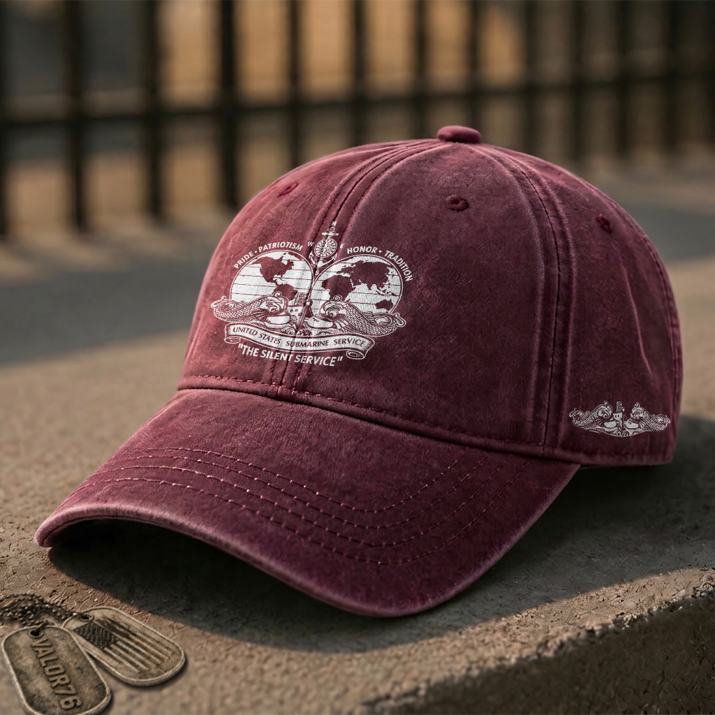 Navy Submarine The Silent Service Washed Cap