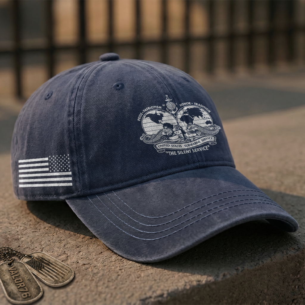 Navy Submarine The Silent Service Washed Cap