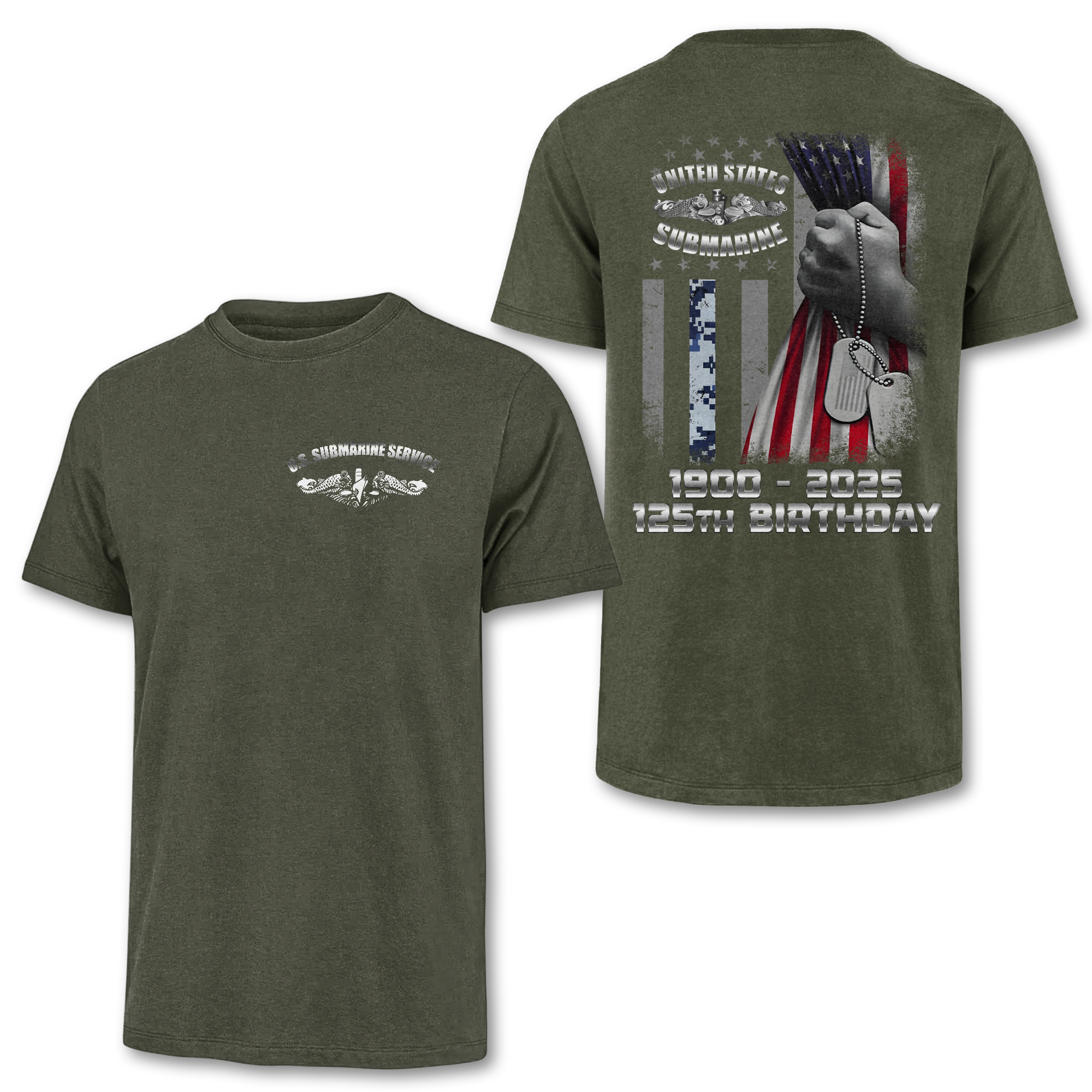 Navy Submarine 125th Birthday Double Sides Classic T-shirt