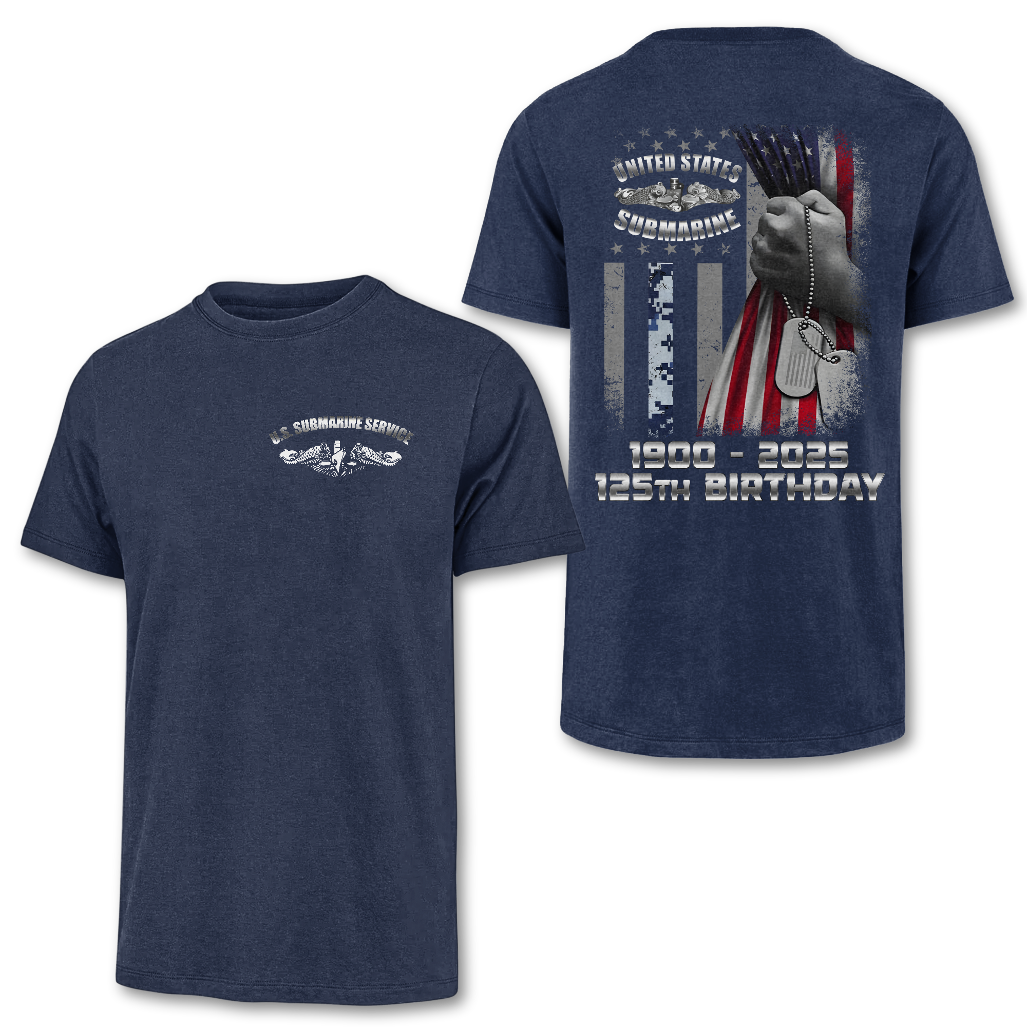 Navy Submarine 125th Birthday Double Sides Classic T-shirt